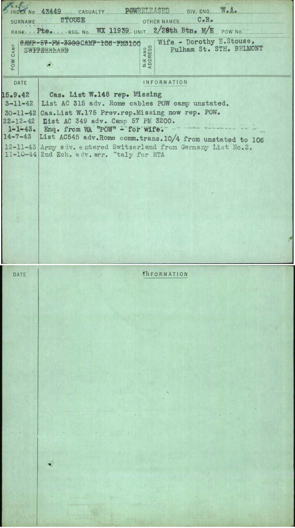 Stouse, C R, WX11939