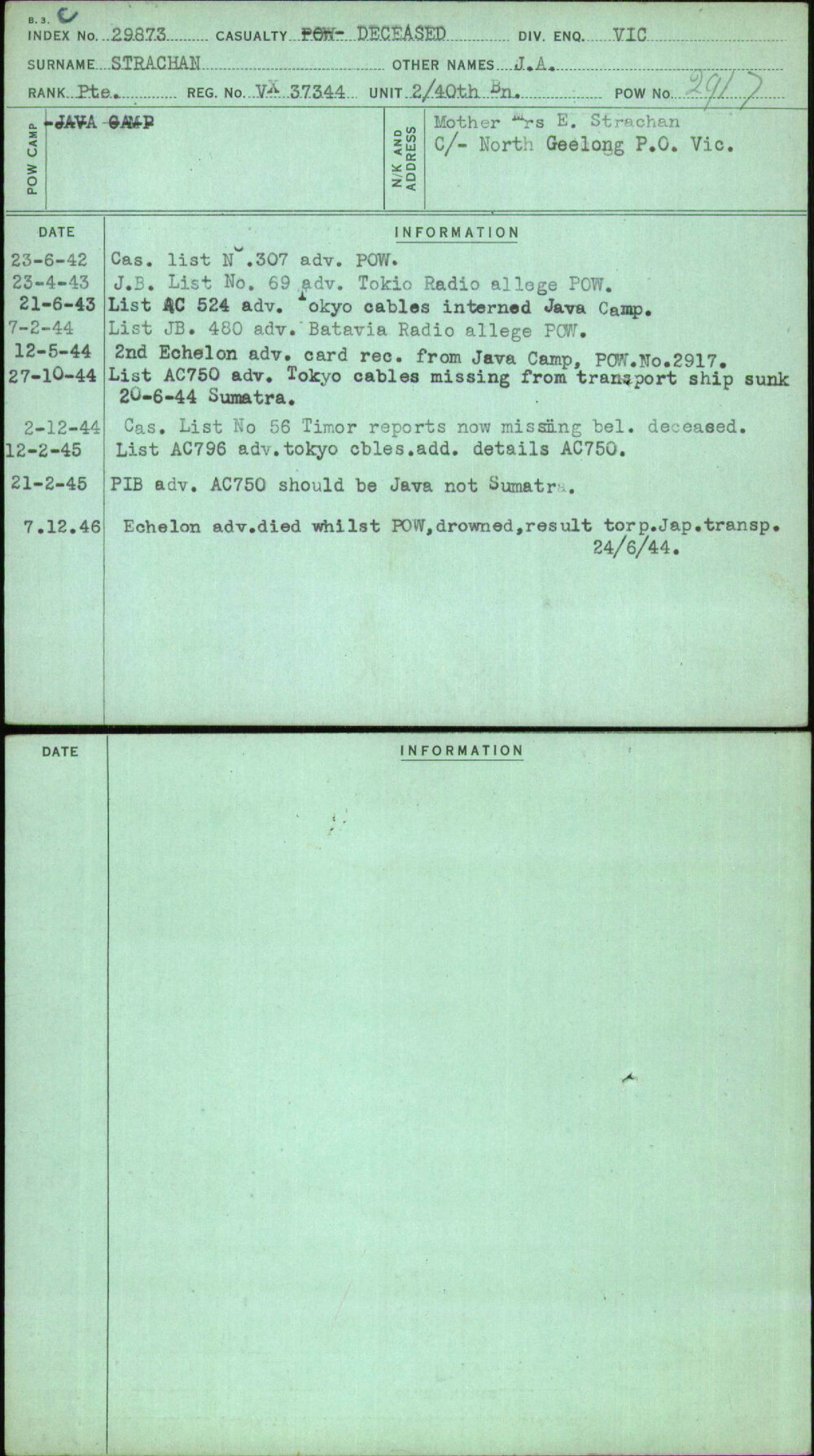 Strachan, J A, VX37344