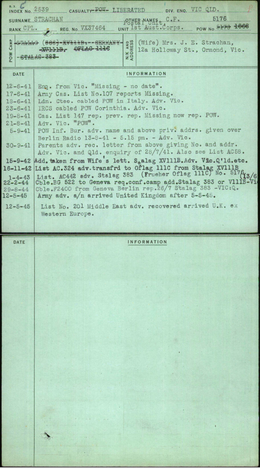 Strachan, C F, VX37464