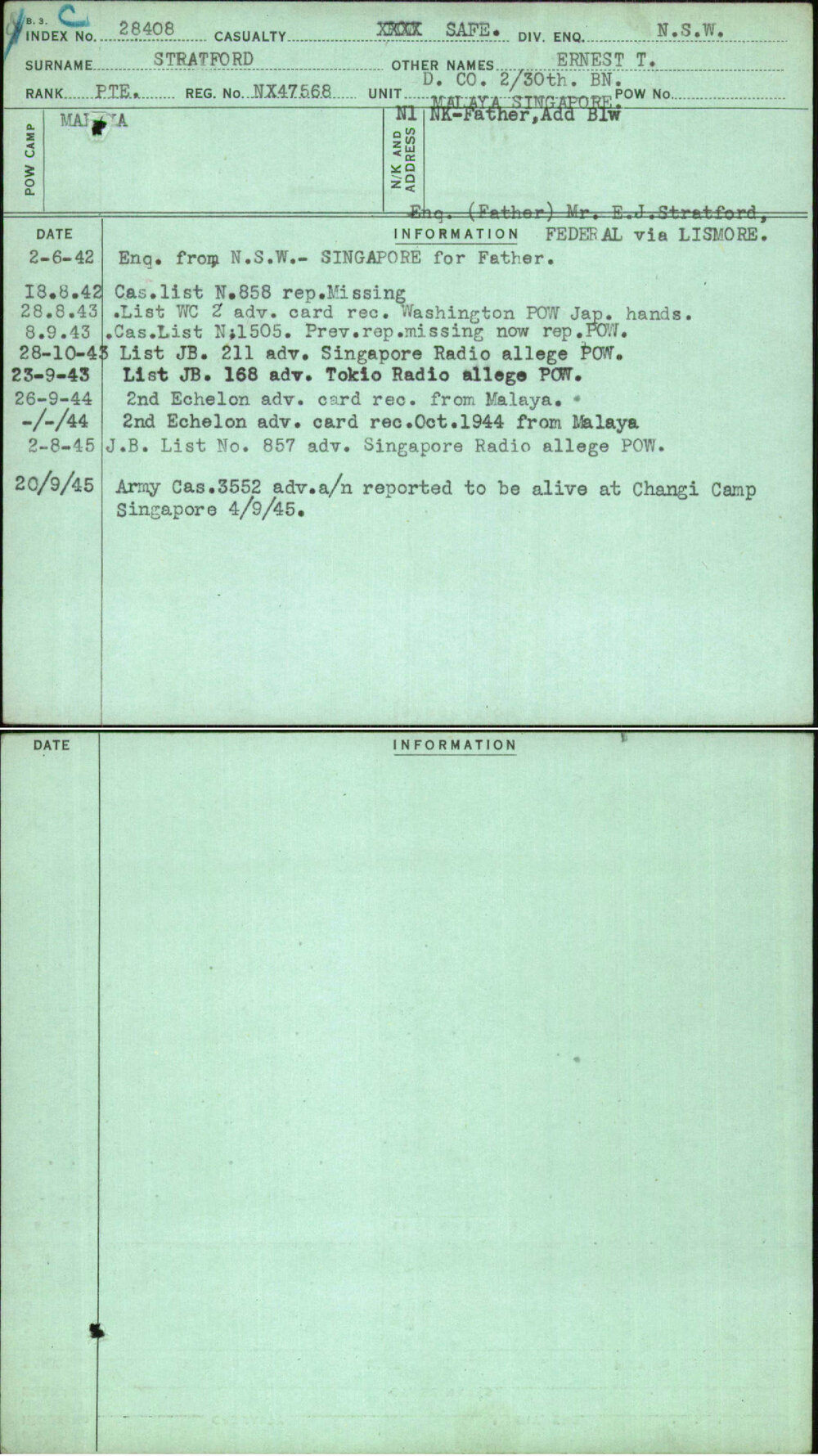 Stratford, Ernest T, NX47568