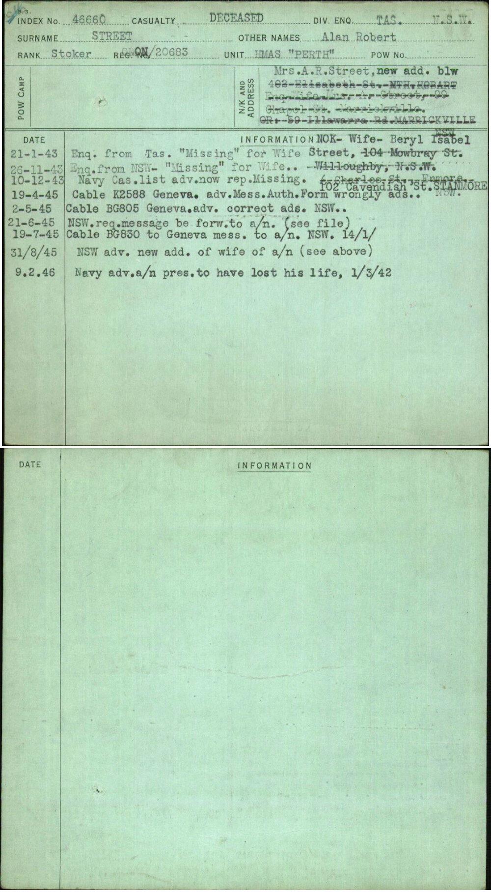 Street, Alan Robert, On-20683