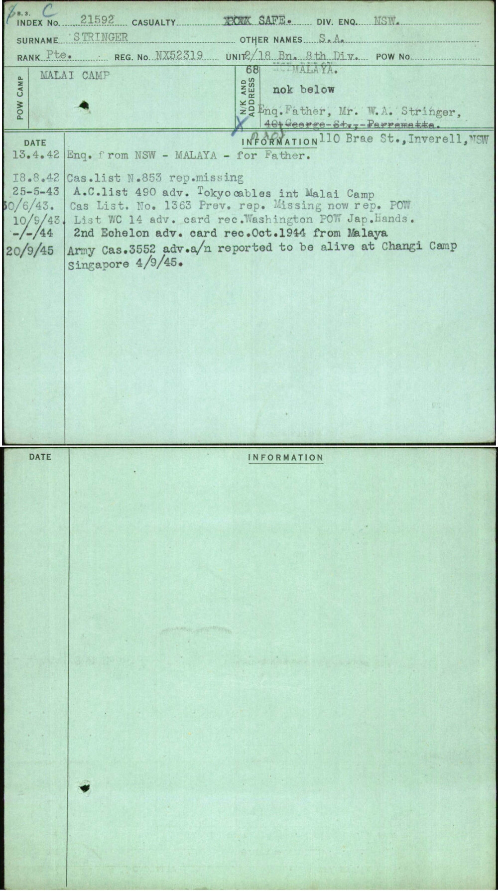 Stringer, S A, NX52319