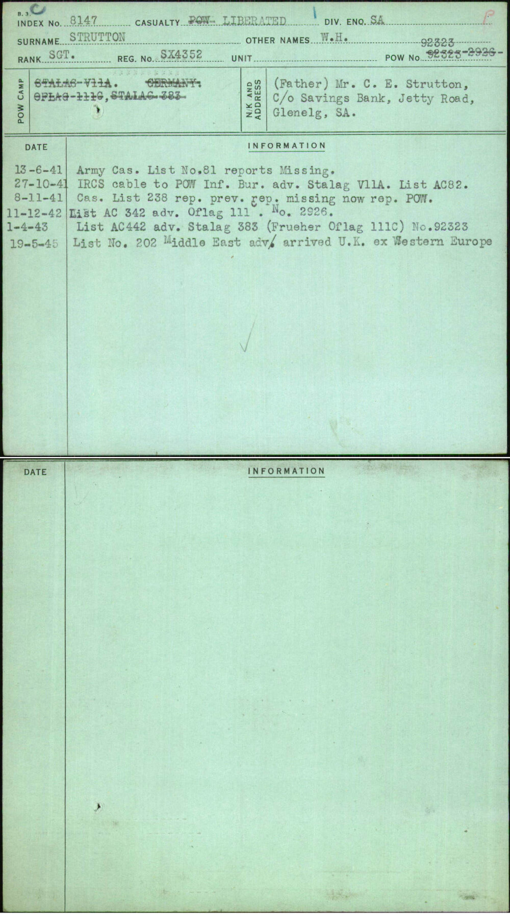 Strutton, W H, SX4352