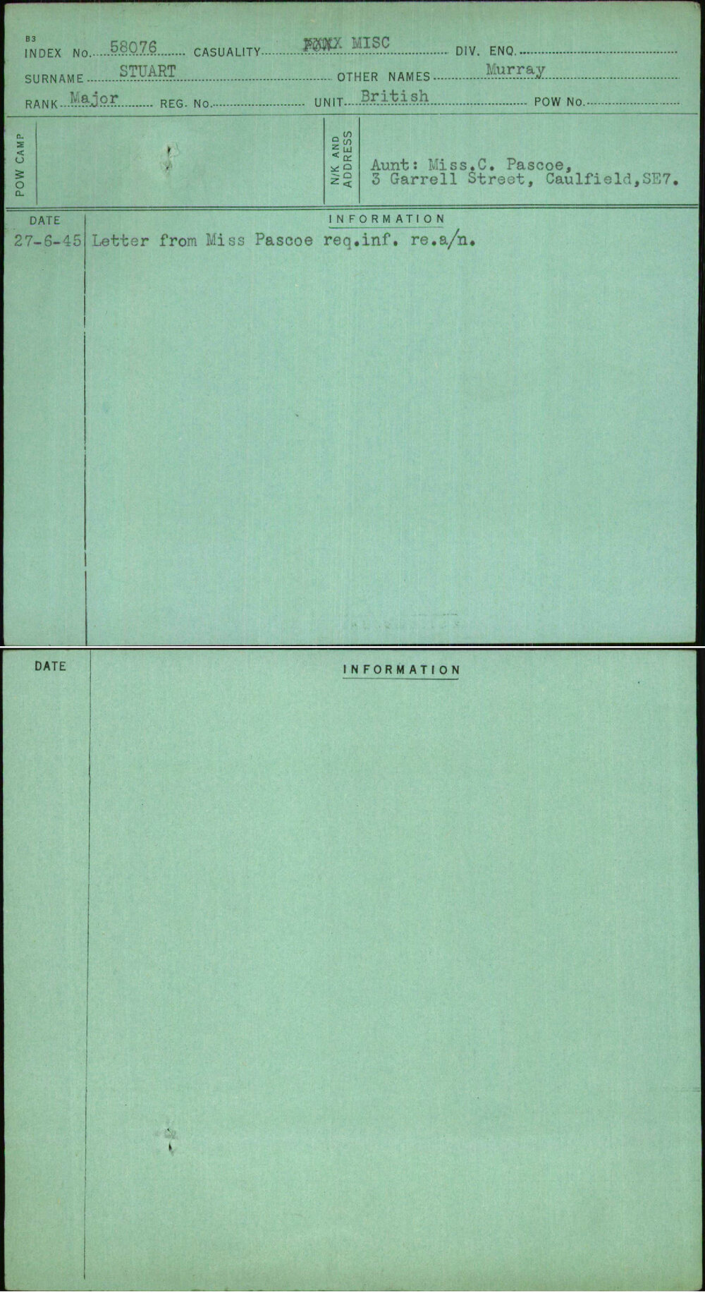 Stuart, Murray, [No Service Number]