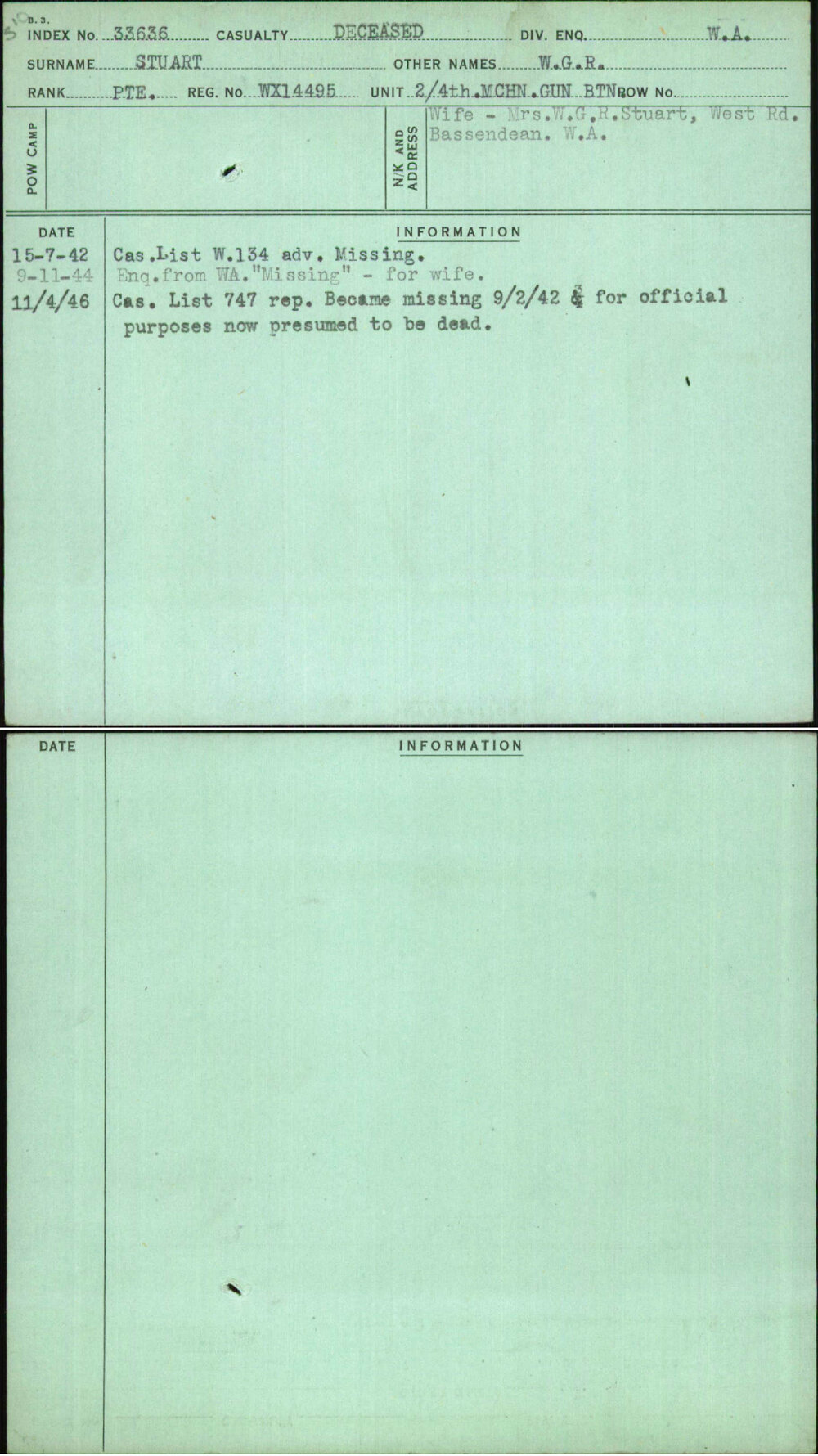 Stuart, W G R, WX14495