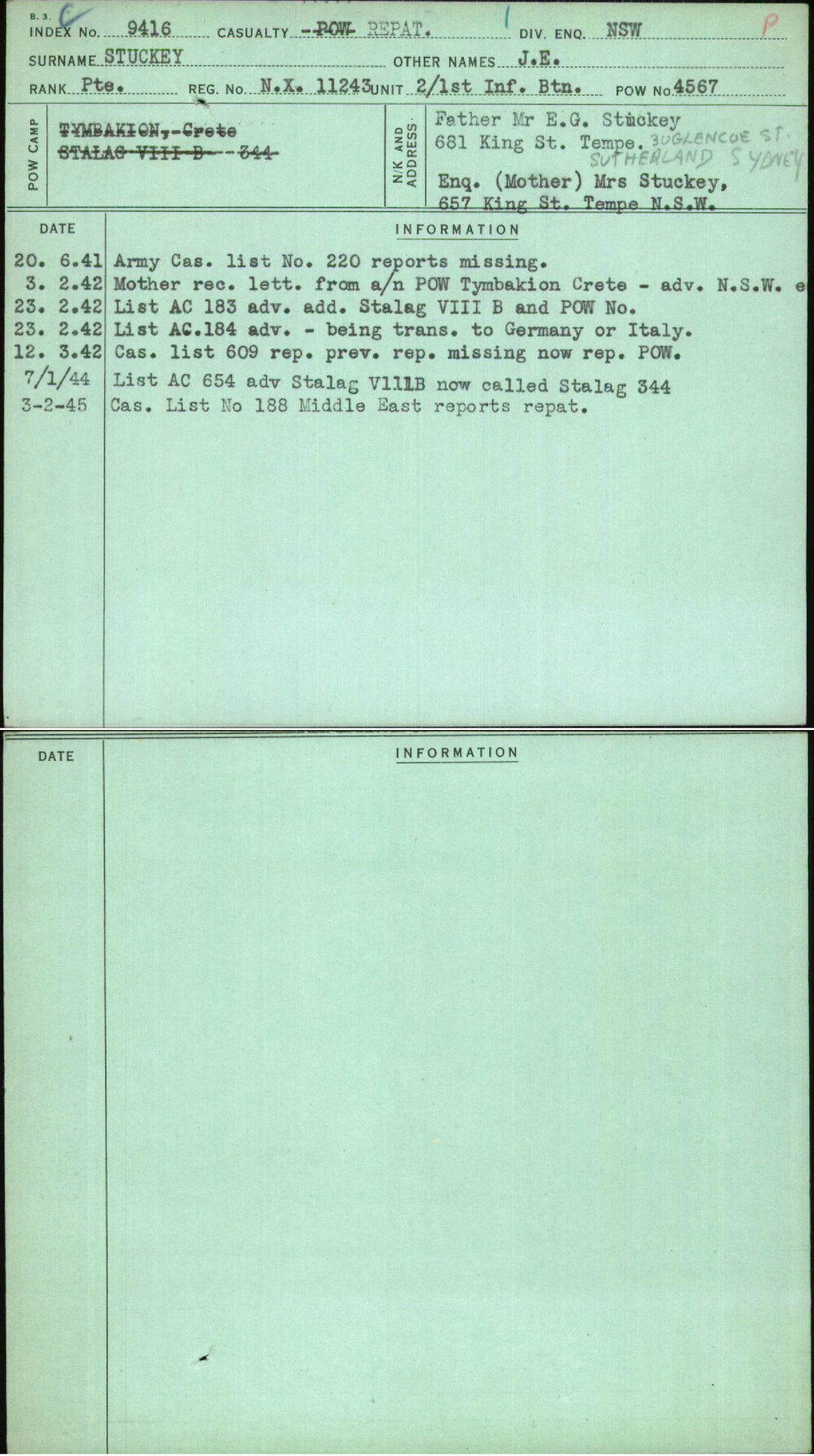 Stuckey, J E, NX11243