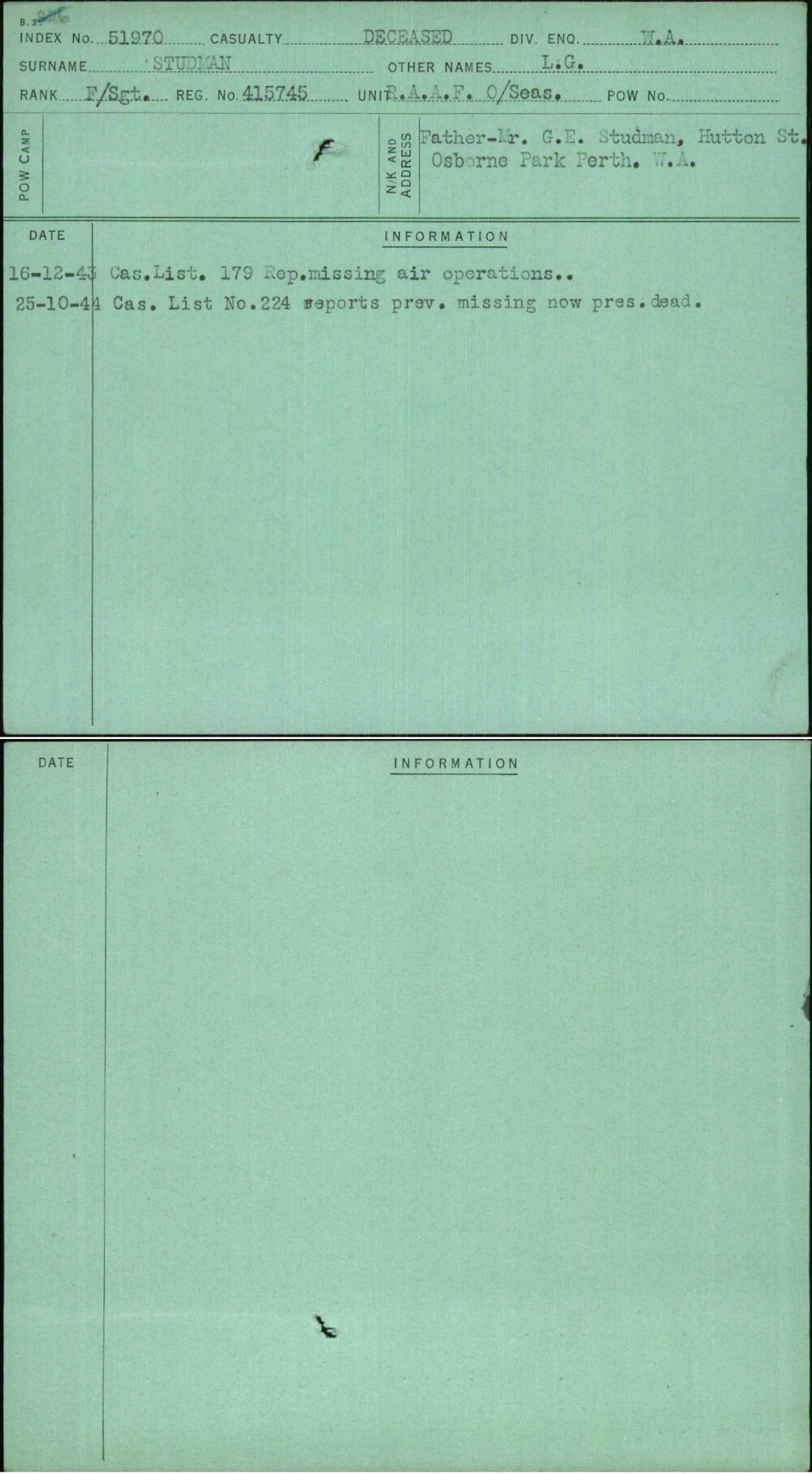 Studman, L G, 415745