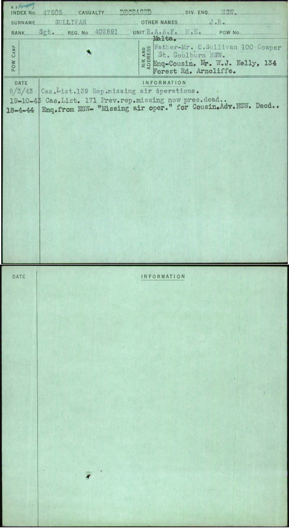 Sullivan, J B, 402891