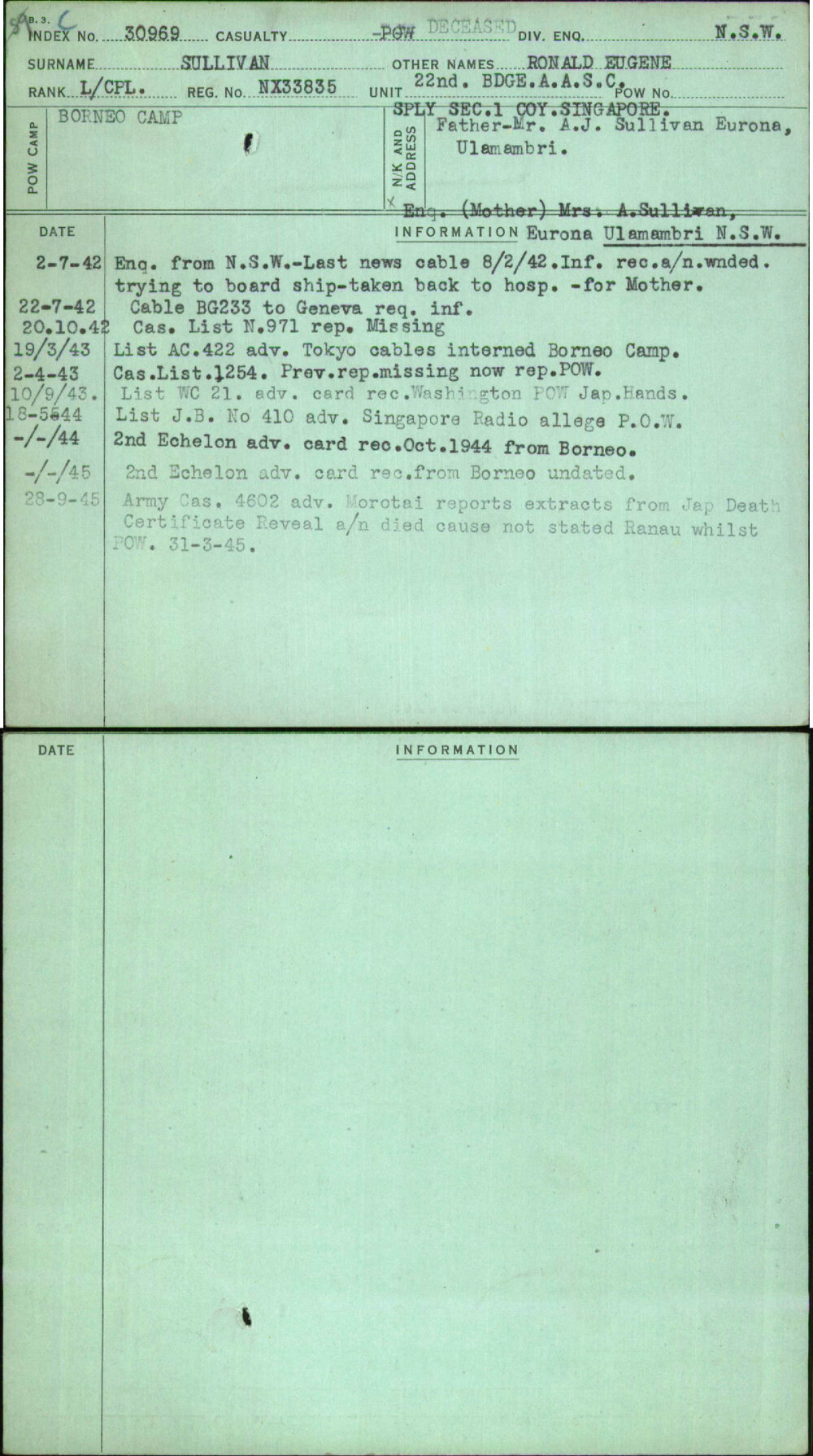 Sullivan, Ronald Eugene, NX33835