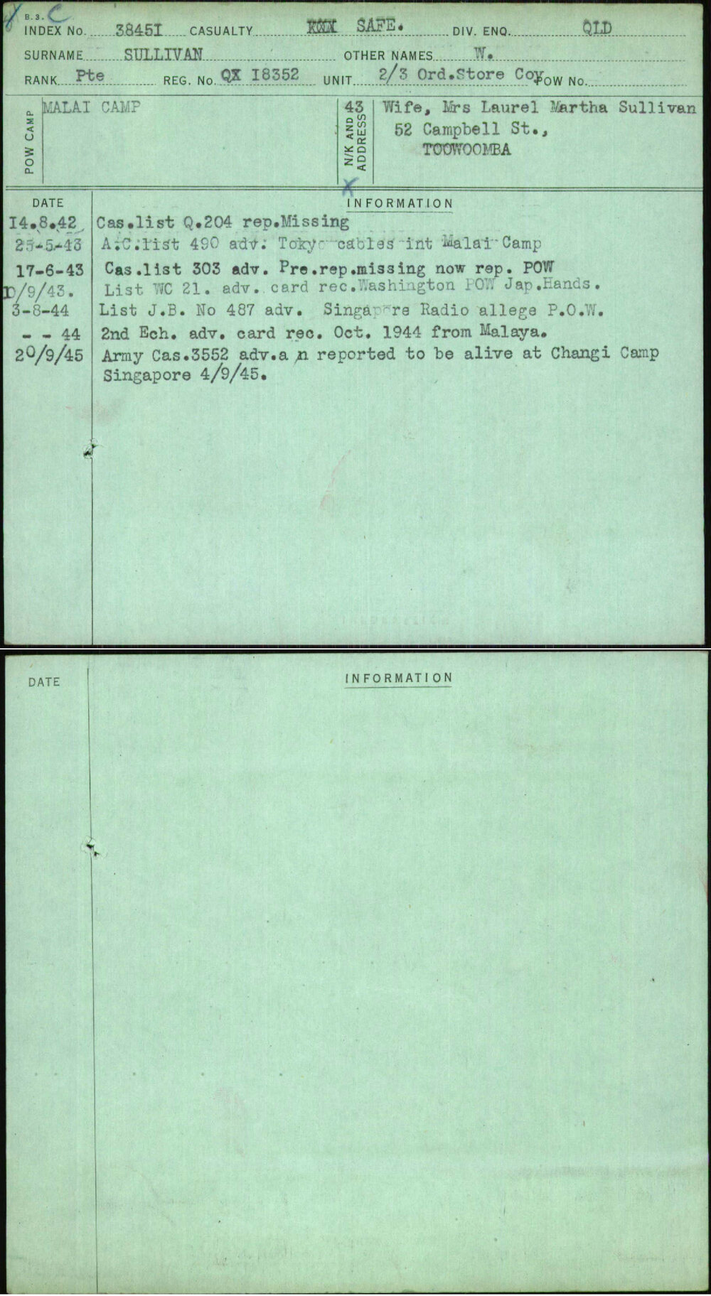 Sullivan, W, QX18352