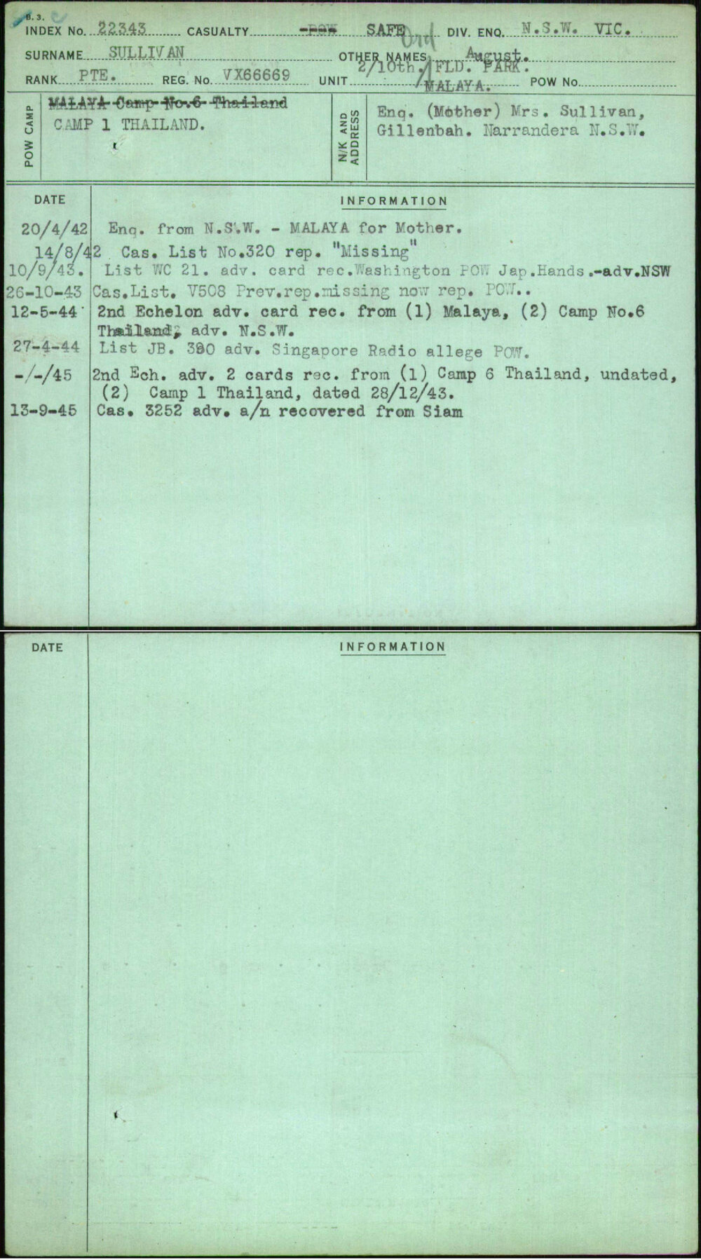 Sullivan, August, VX66669