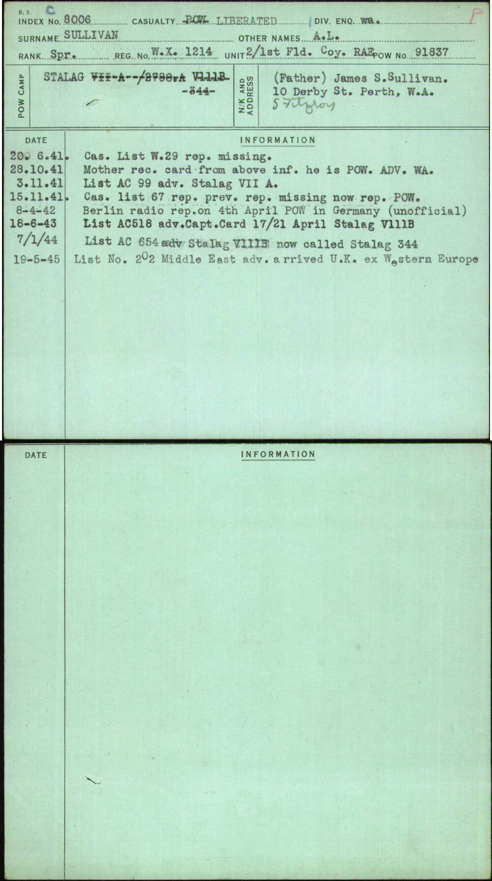 Sullivan, A L, WX1214