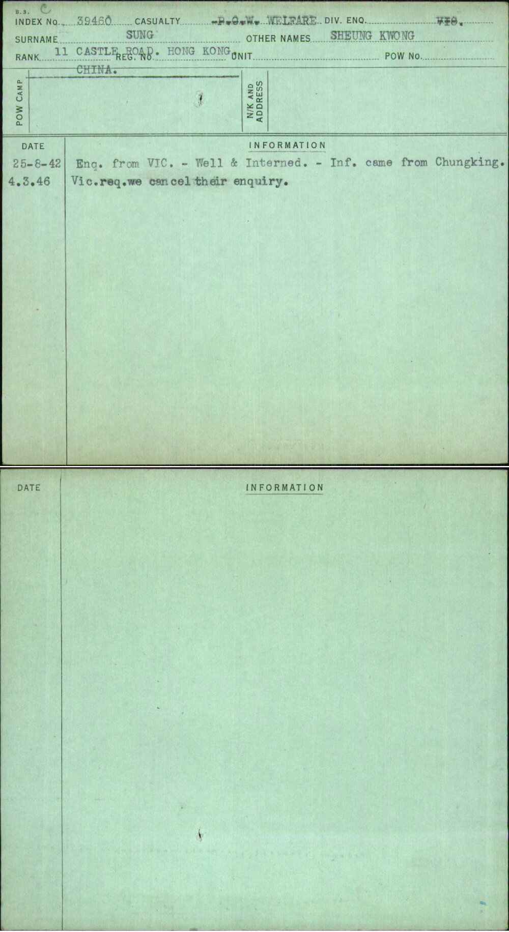 Sung, Sheung Kwong, [No Service Number]