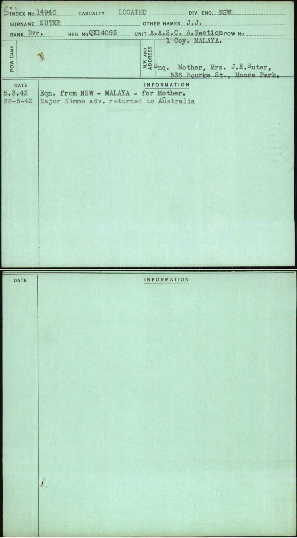 Suter, J J, QX14093