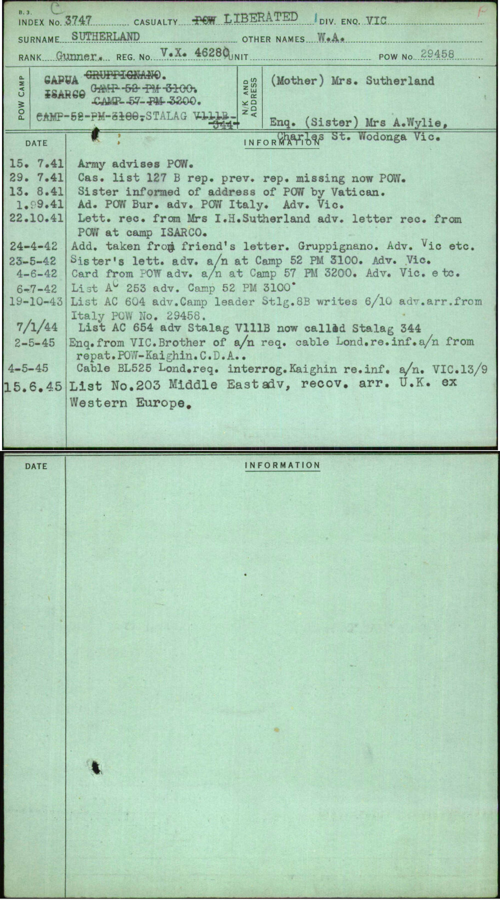 Sutherland, W A, VX46280