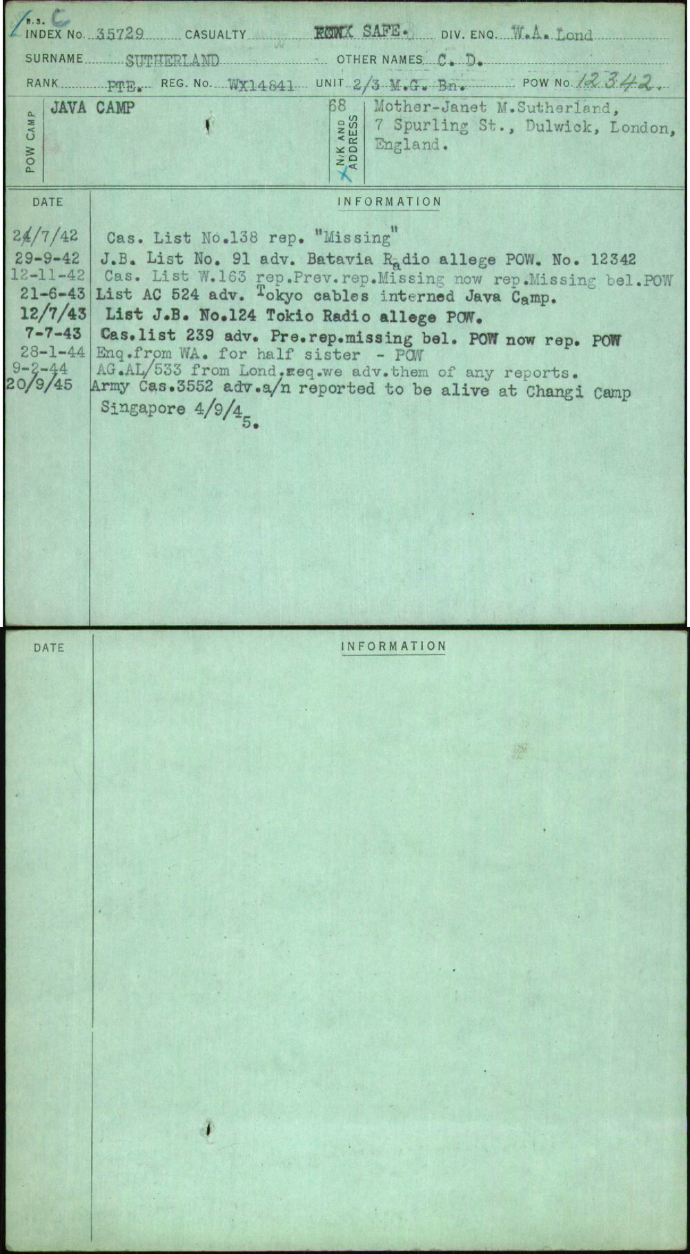 Sutherland, C D, WX14841