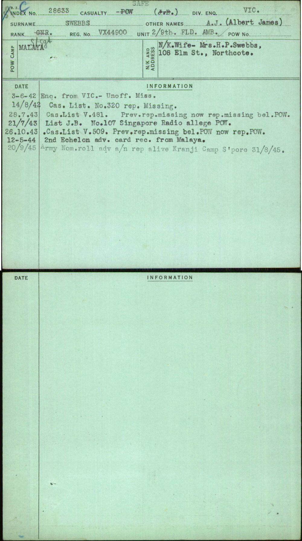 Swebbs, A J (Albert James), VX44900