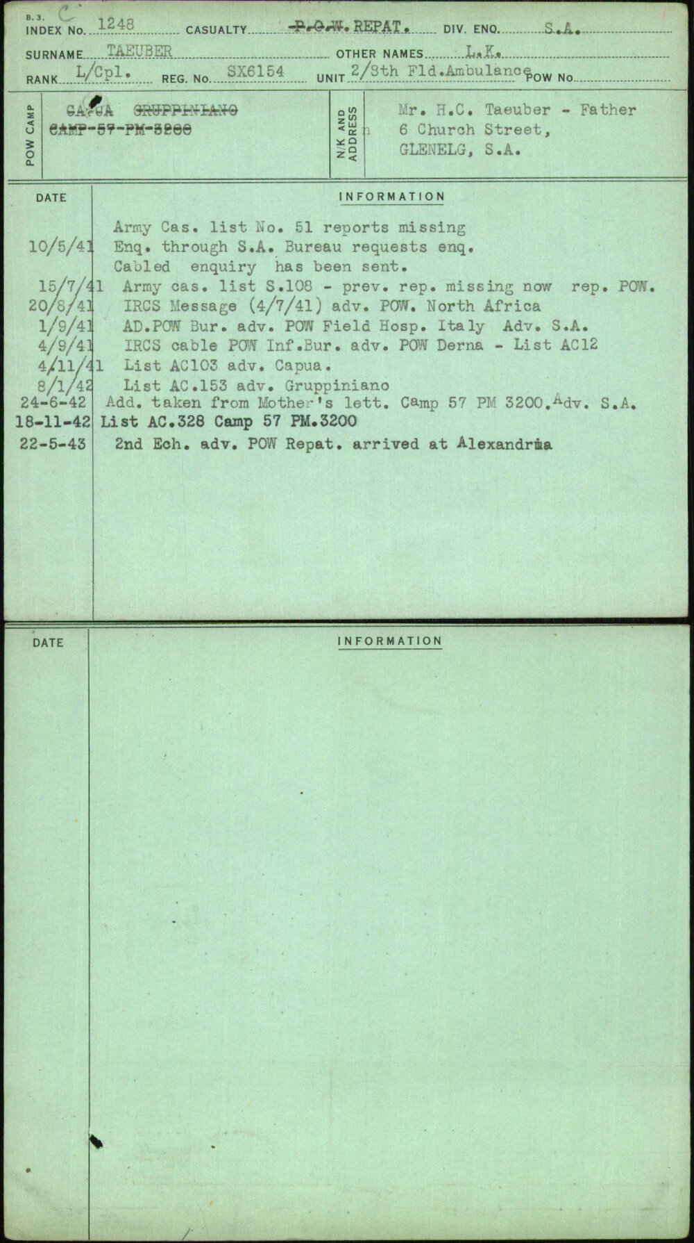 Taeuber, L K, SX6154