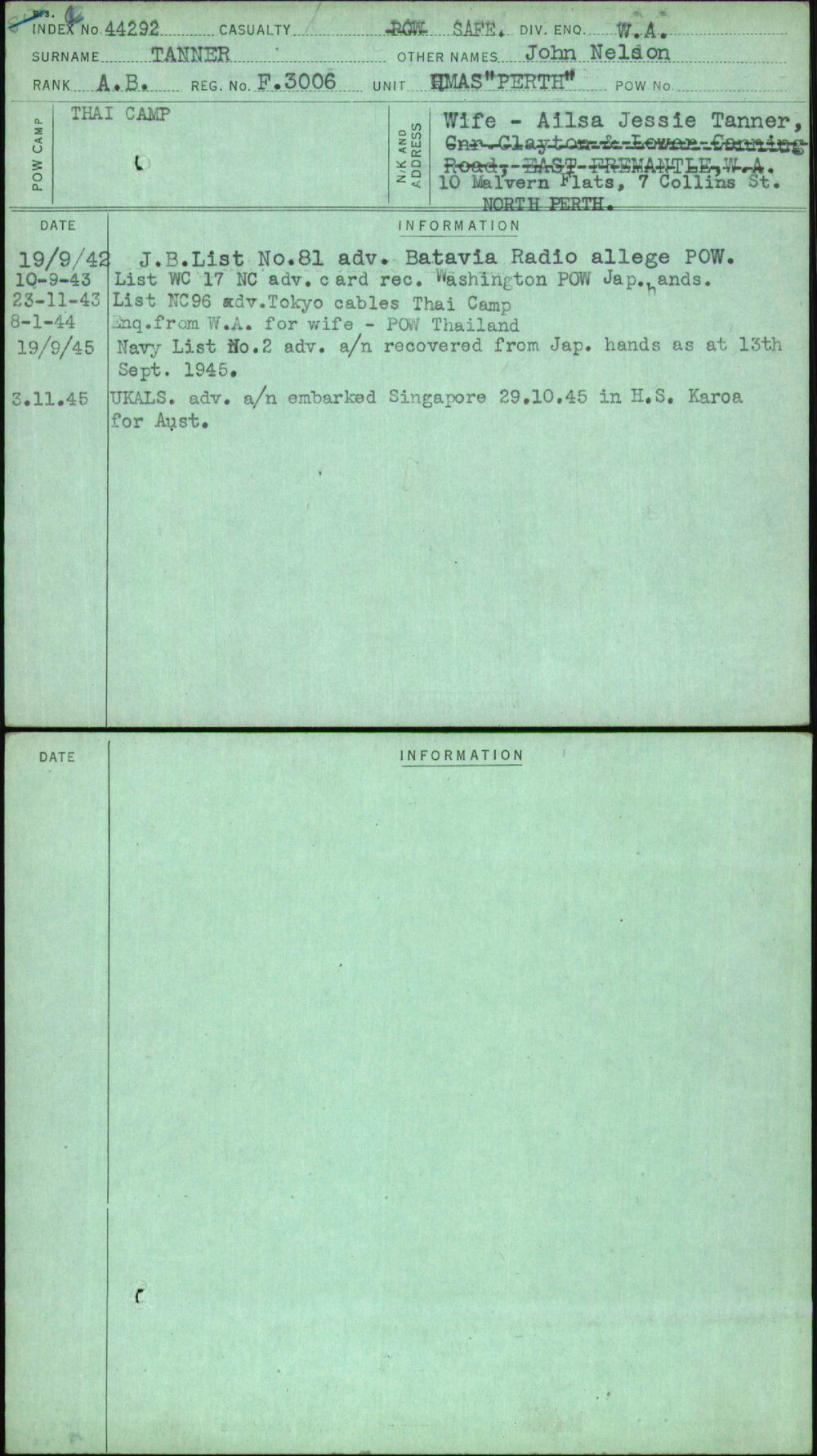 Tanner, John Nelson, F3006