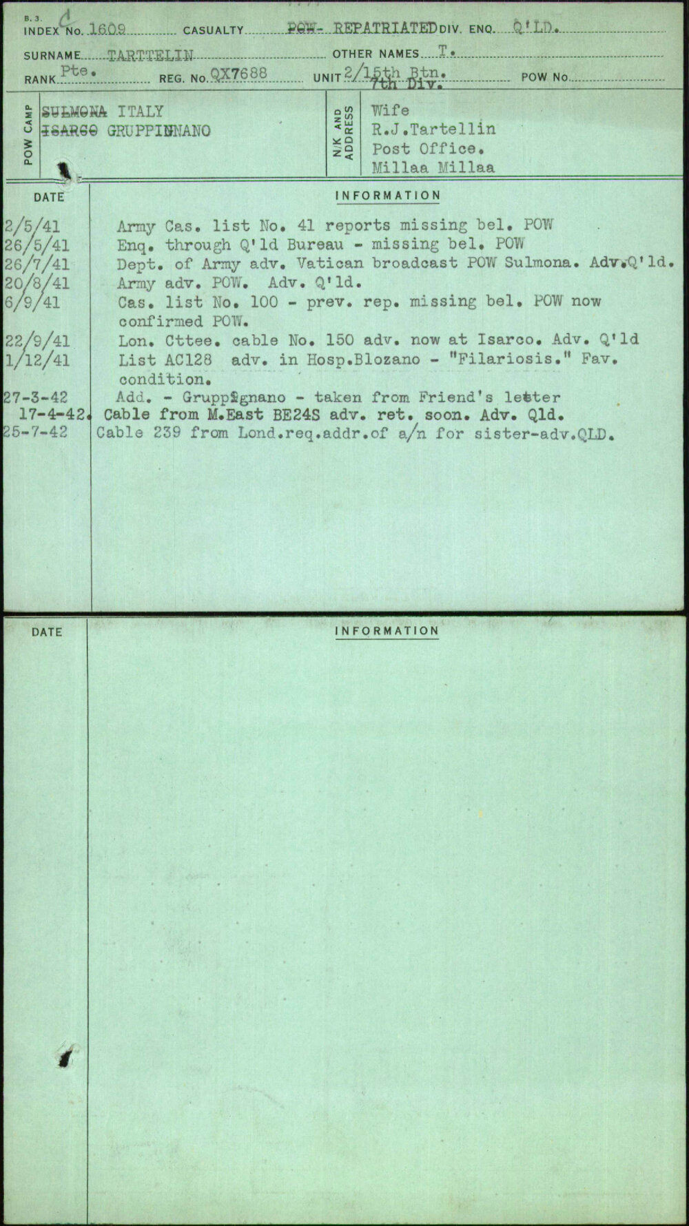 Tarttelin, T, QX7688