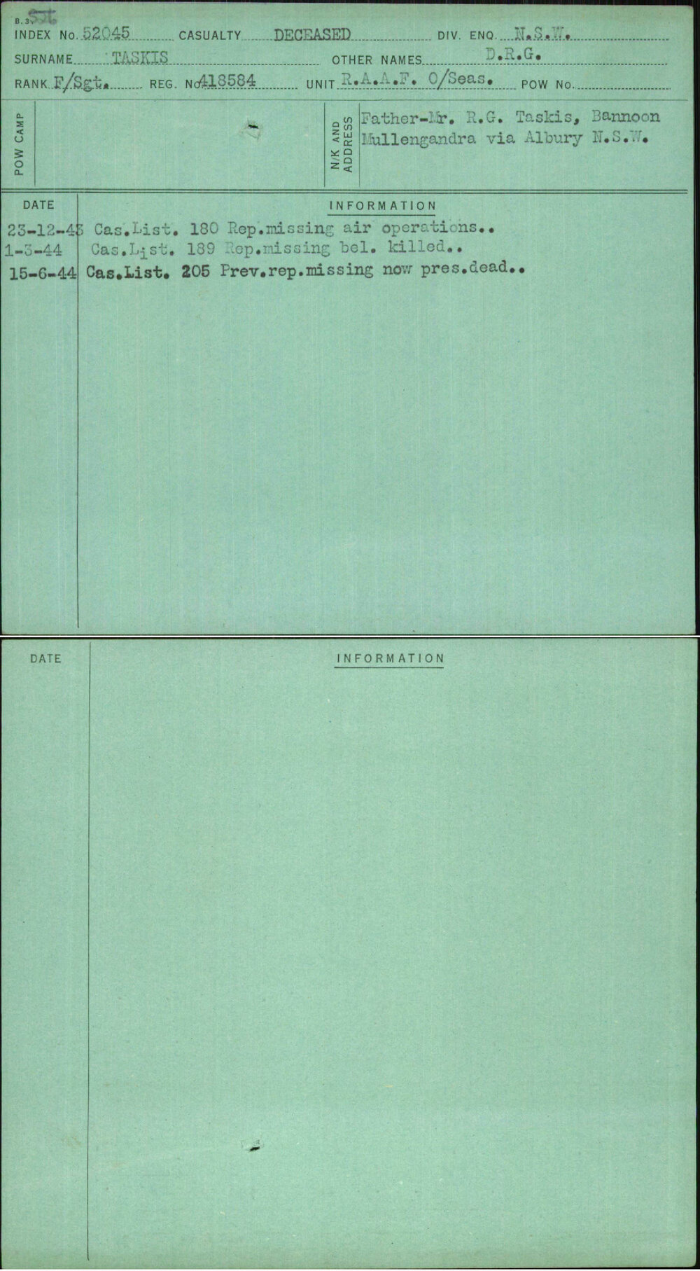 Taskis, D R G, 418584