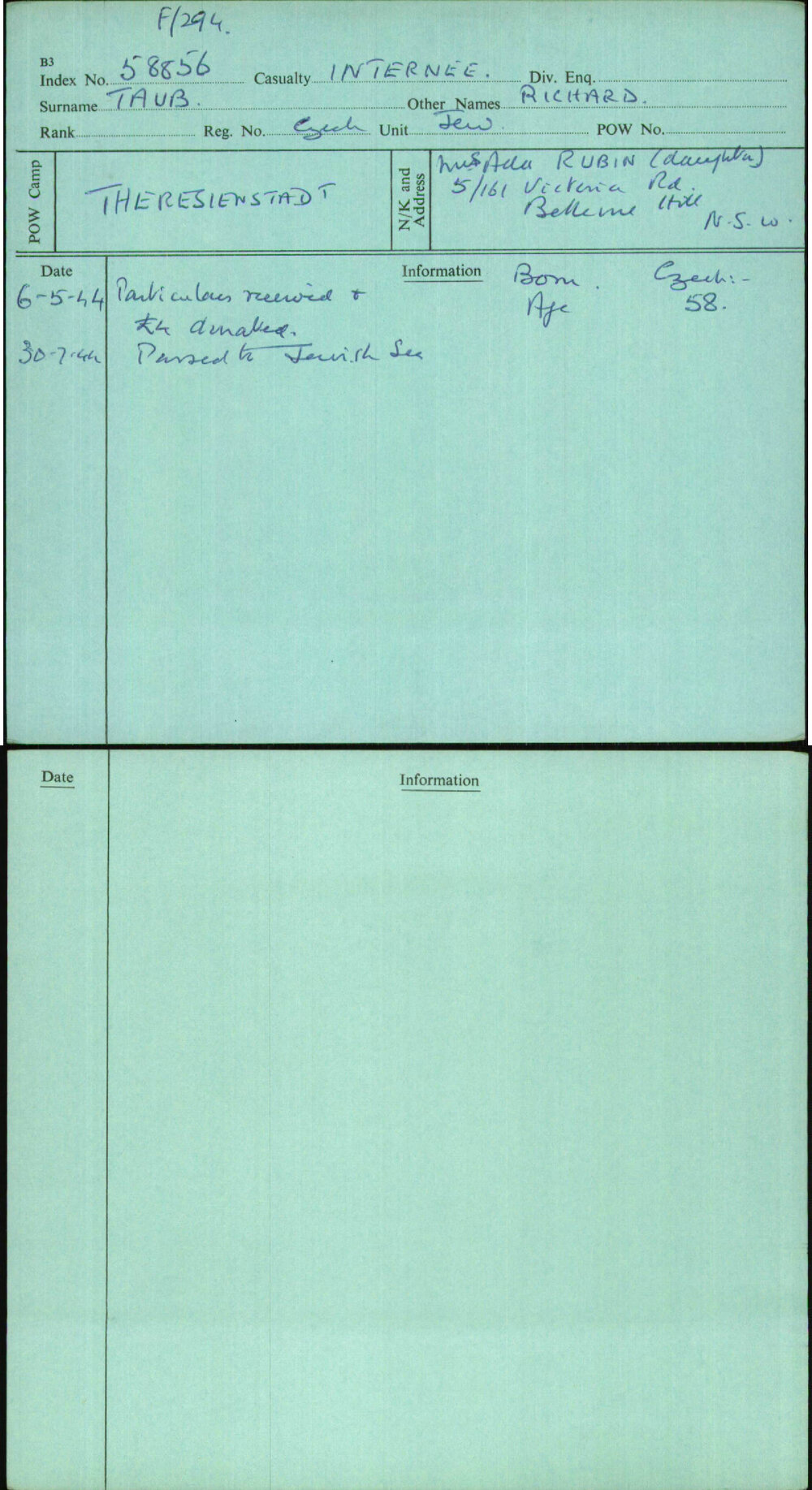 Taub, Richard, Czech