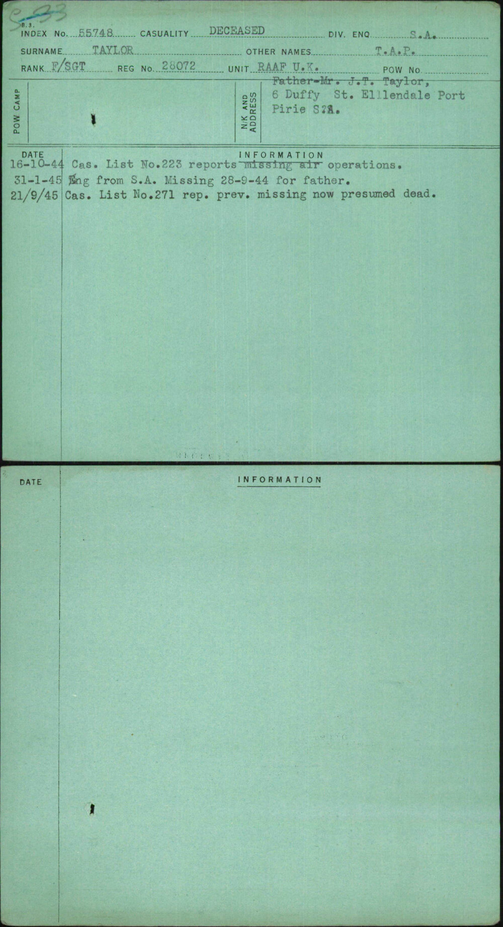 Taylor, T A P, 28072