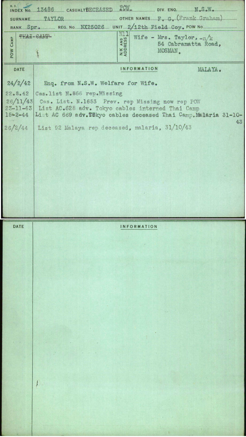 Taylor, F G (Frank Graham), NX25026