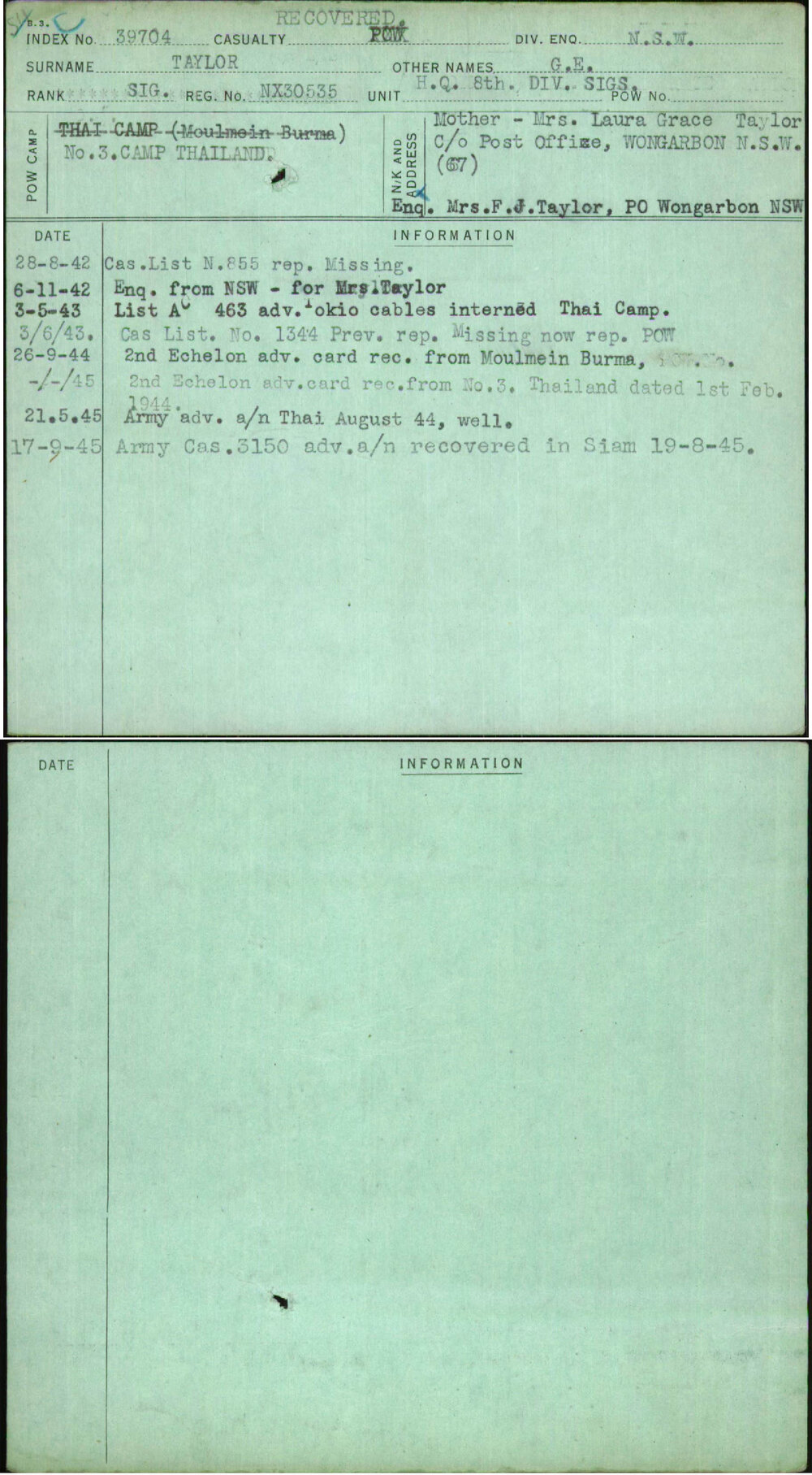 Taylor, G E, NX30535