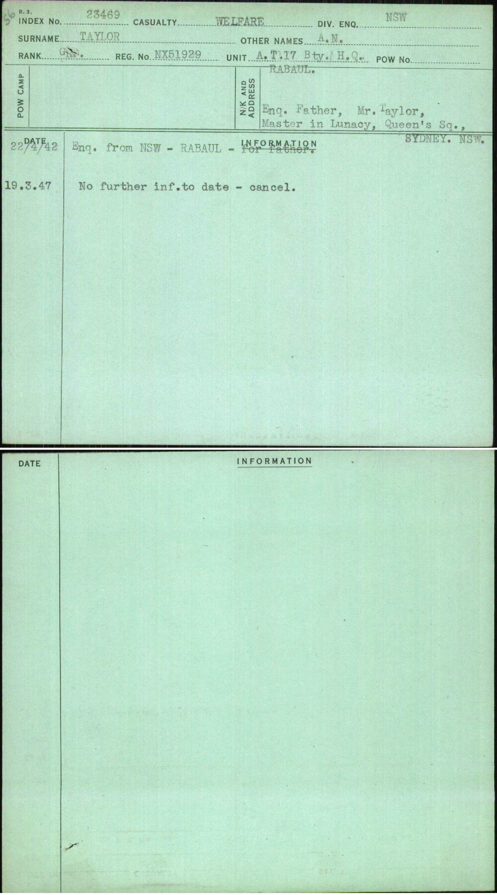 Taylor, A N, NX51929