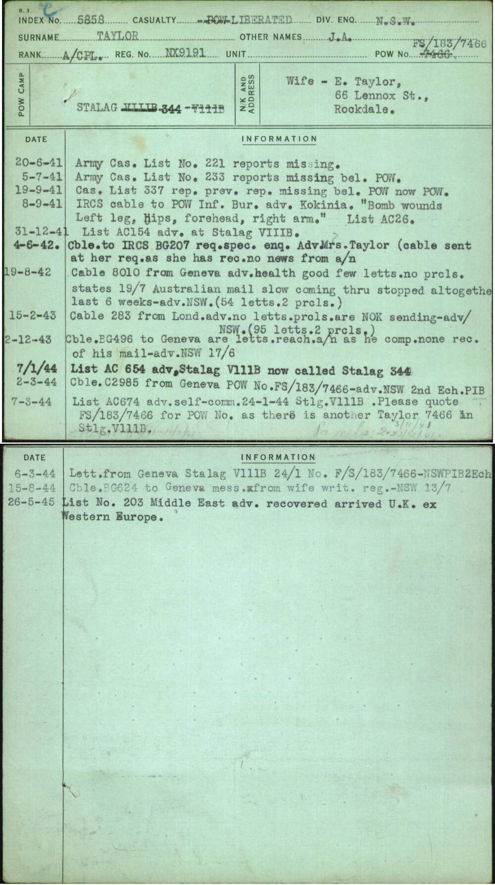 Taylor, J A, NX9191