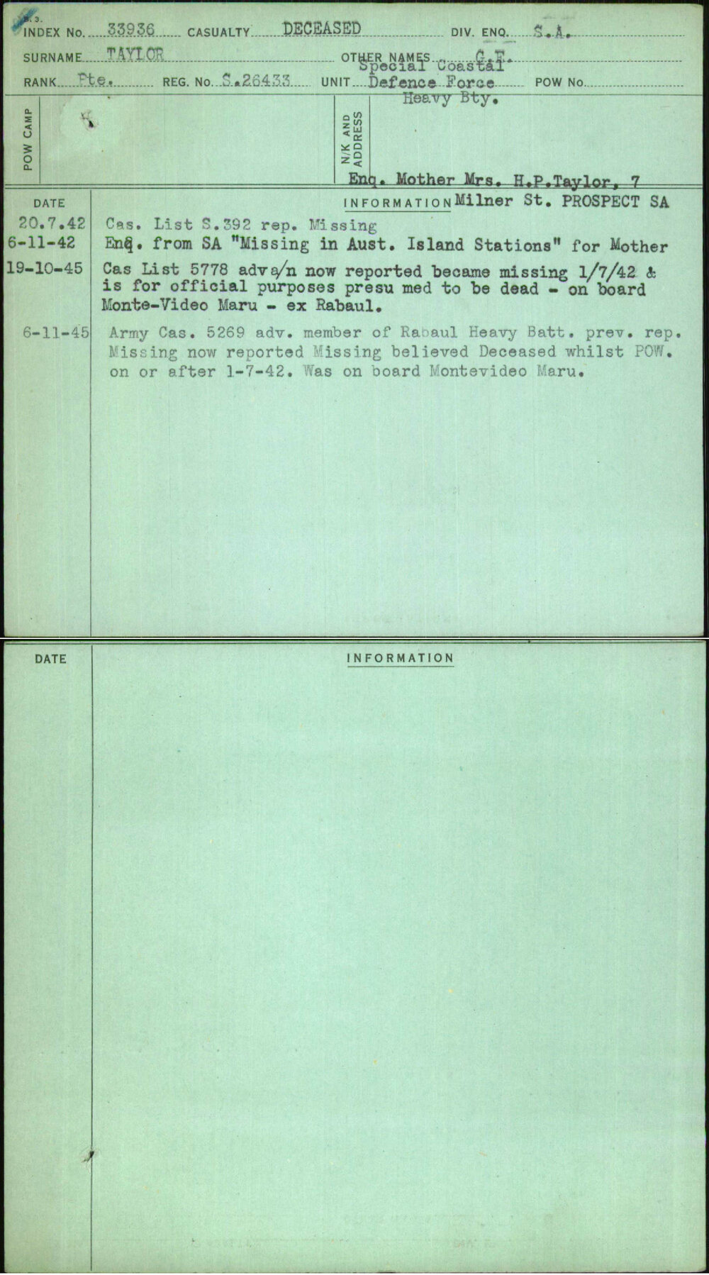 Taylor, G E, S26433