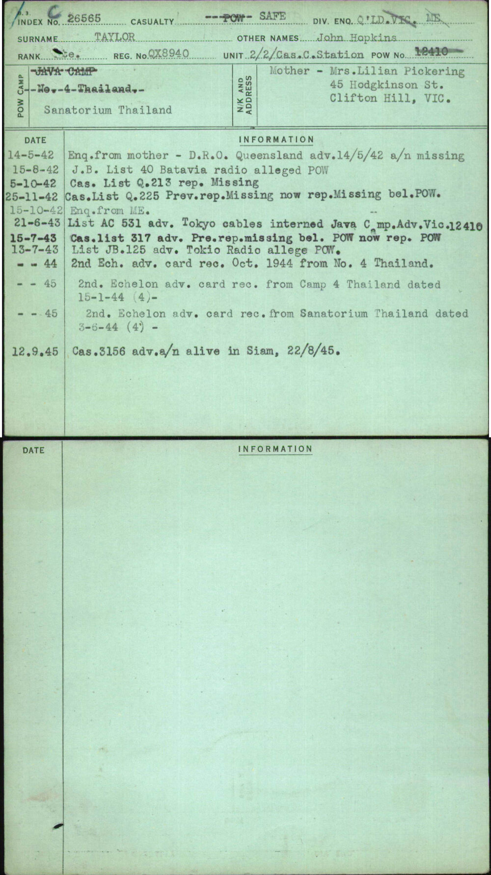 Taylor, John Hopkins, QX8940