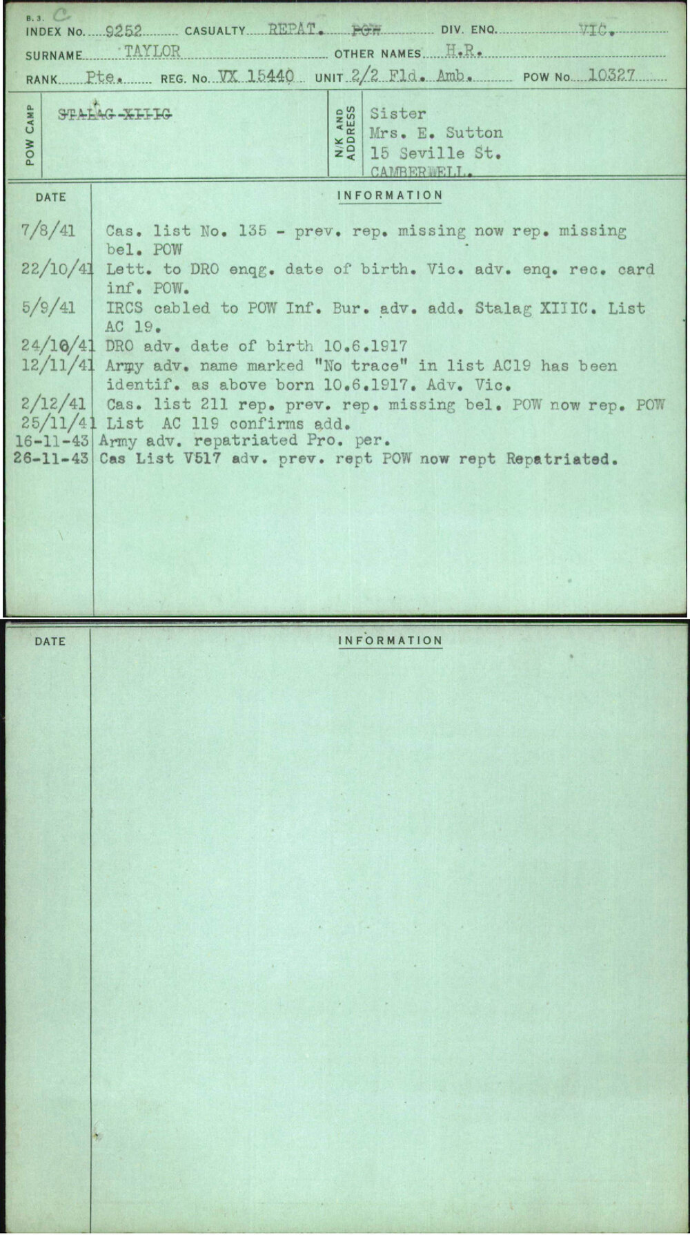 Taylor, H R, VX15440