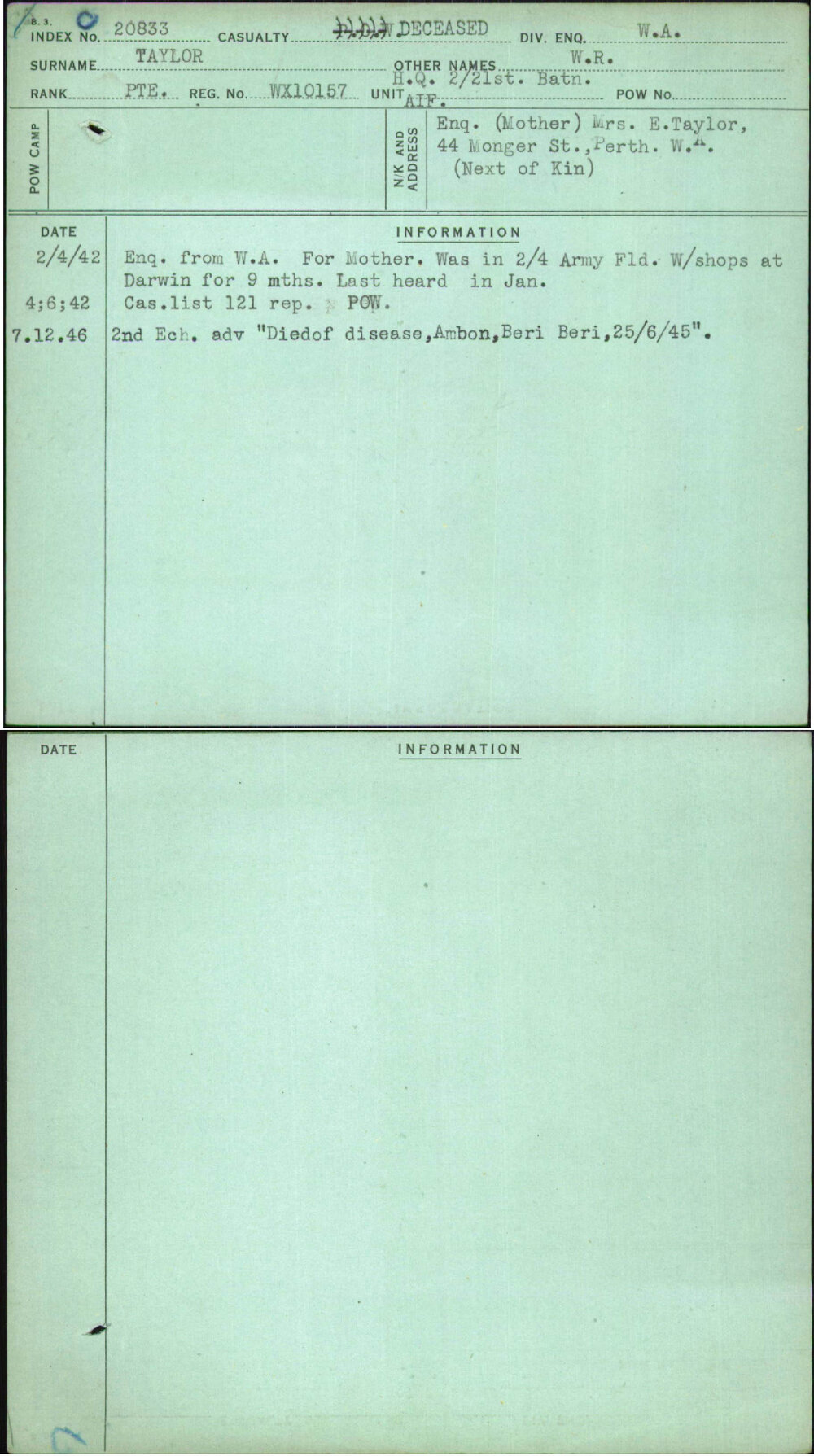 Taylor, W R, WX10157