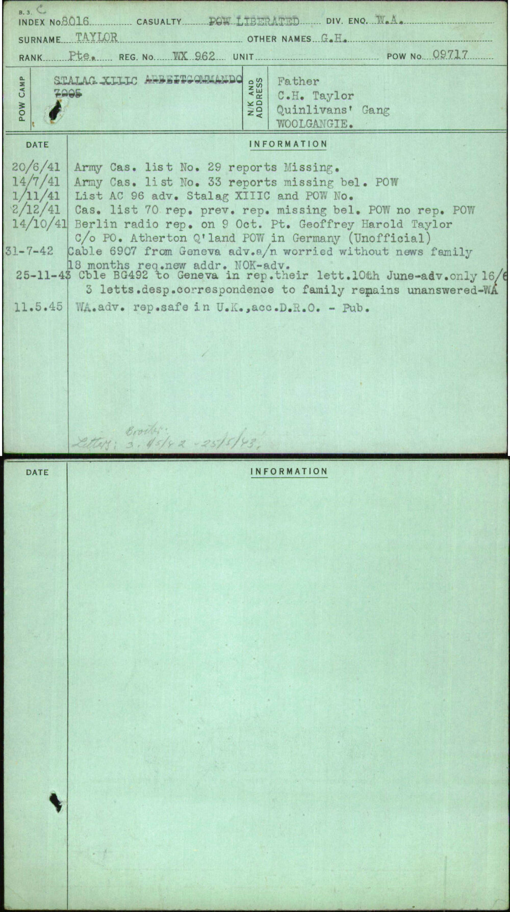 Taylor, G H, WX962