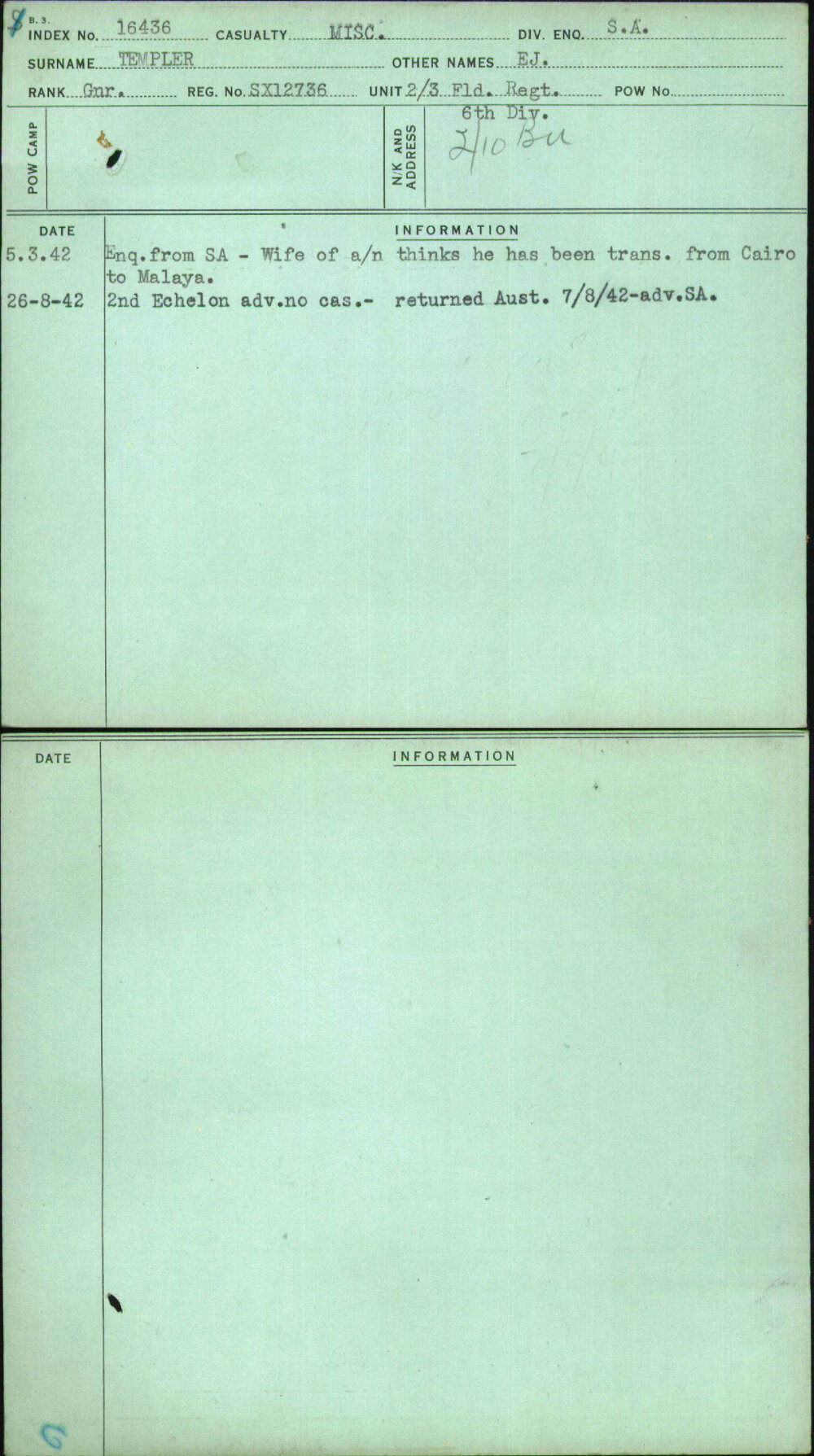 Templer, Ej, SX12736