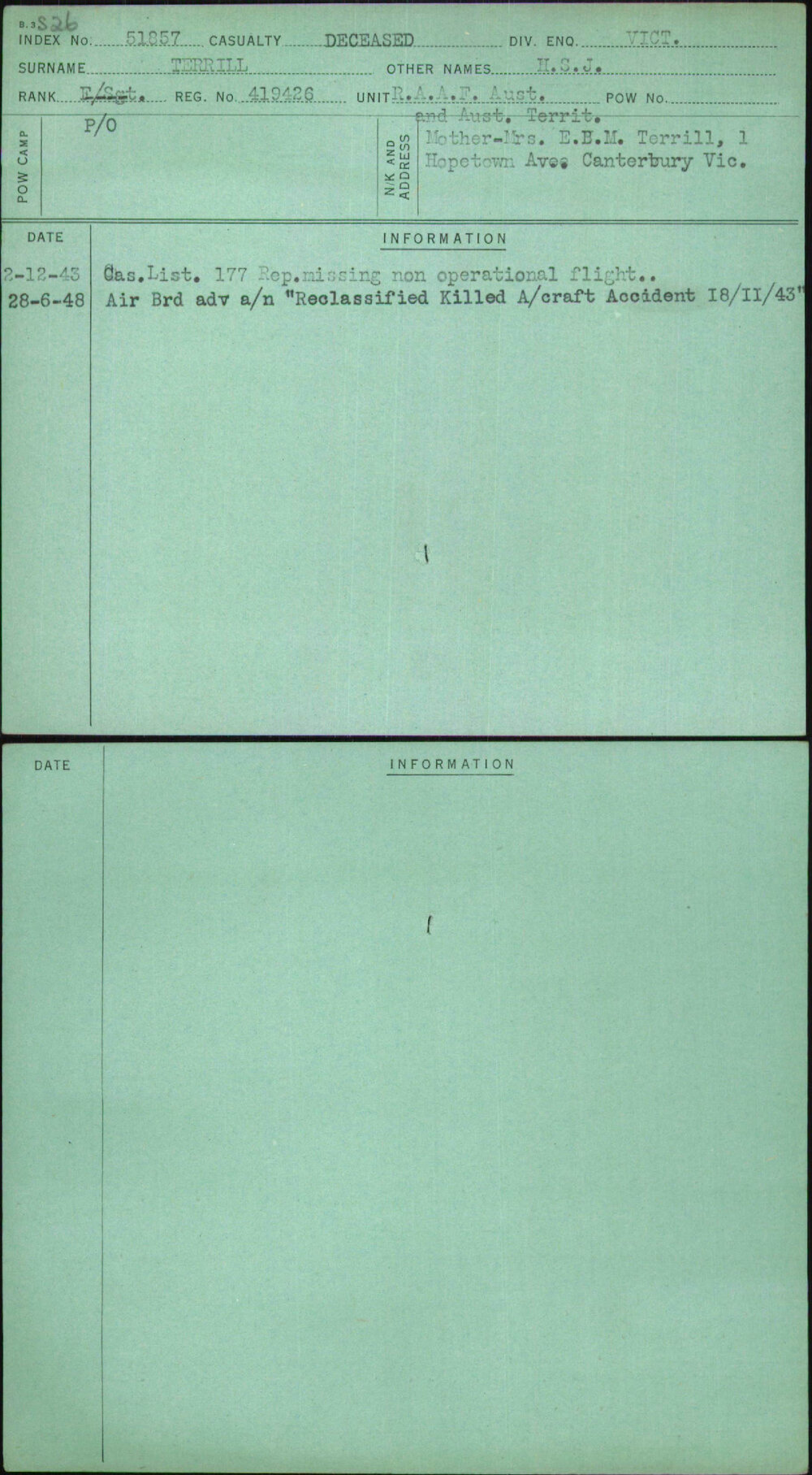 Terrill, H S J, 419426