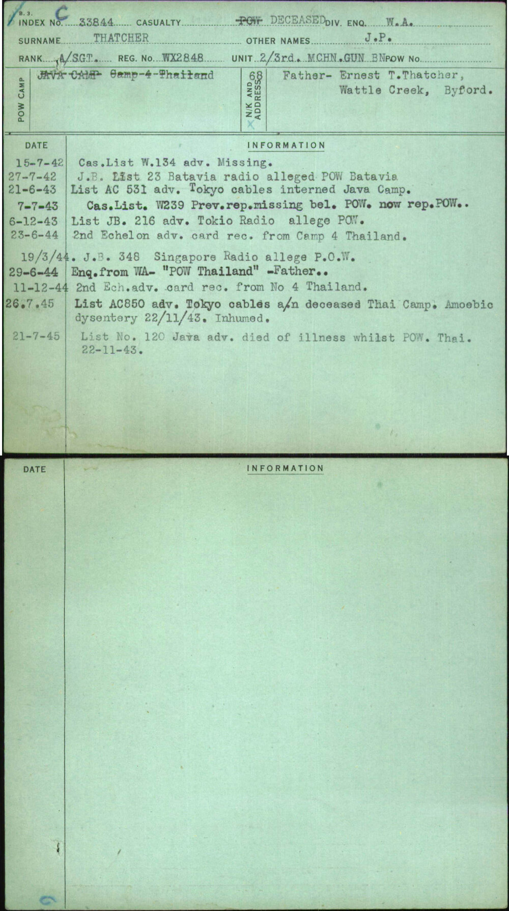 Thatcher, J P, WX2848
