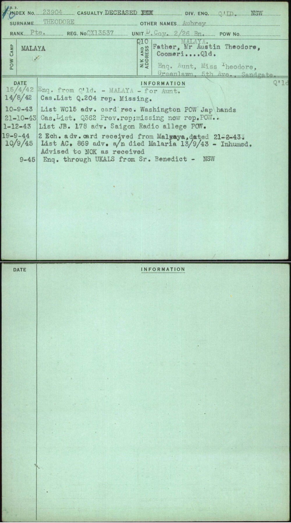 Theodore, Aubrey, QX13537