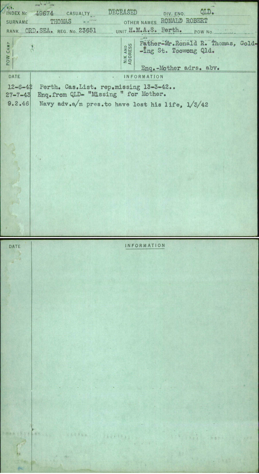 Thomas, Ronald Robert, 23651