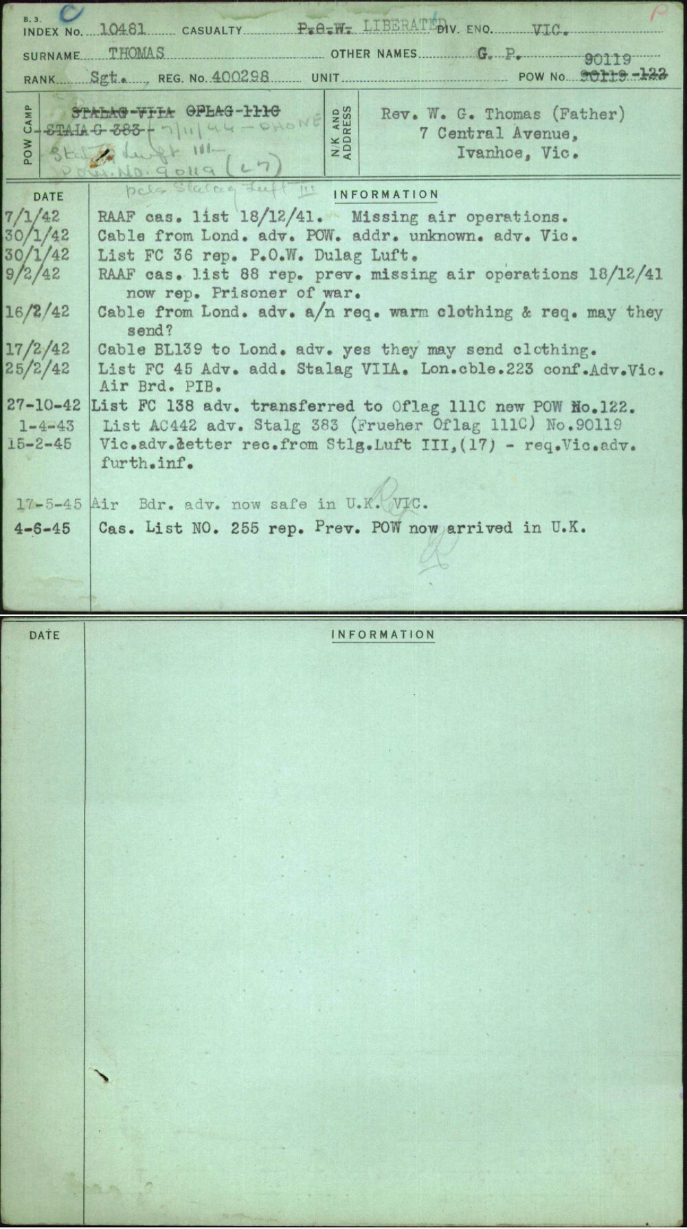 Thomas, G P, 400298