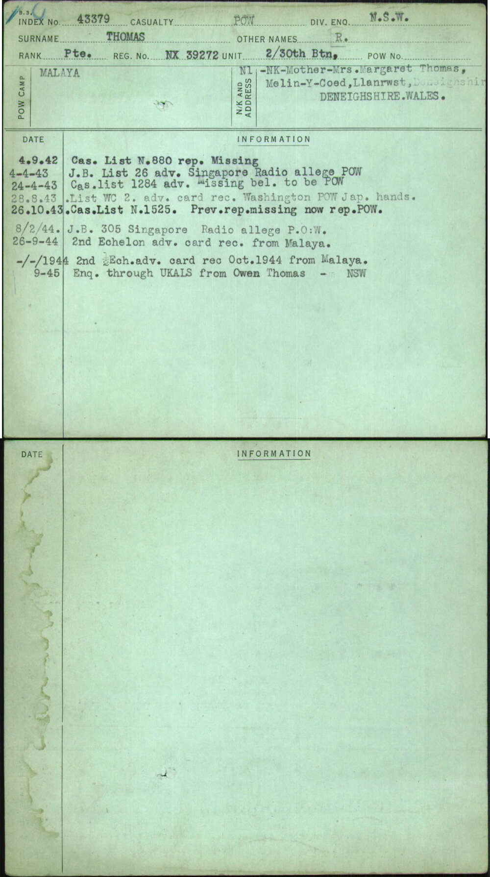 Thomas, R, NX39272