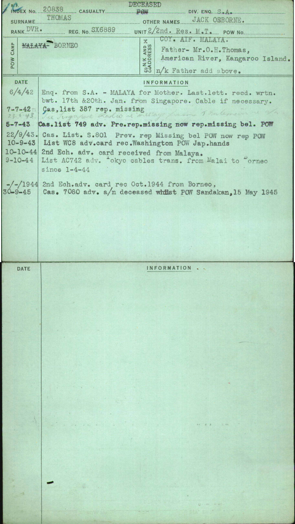 Thomas, Jack Osborne, SX6889