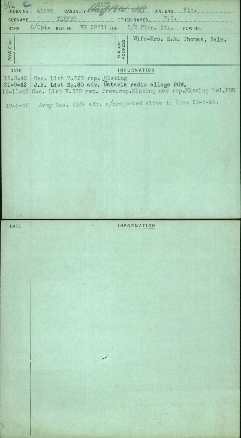 Thomas, T C, VX29711