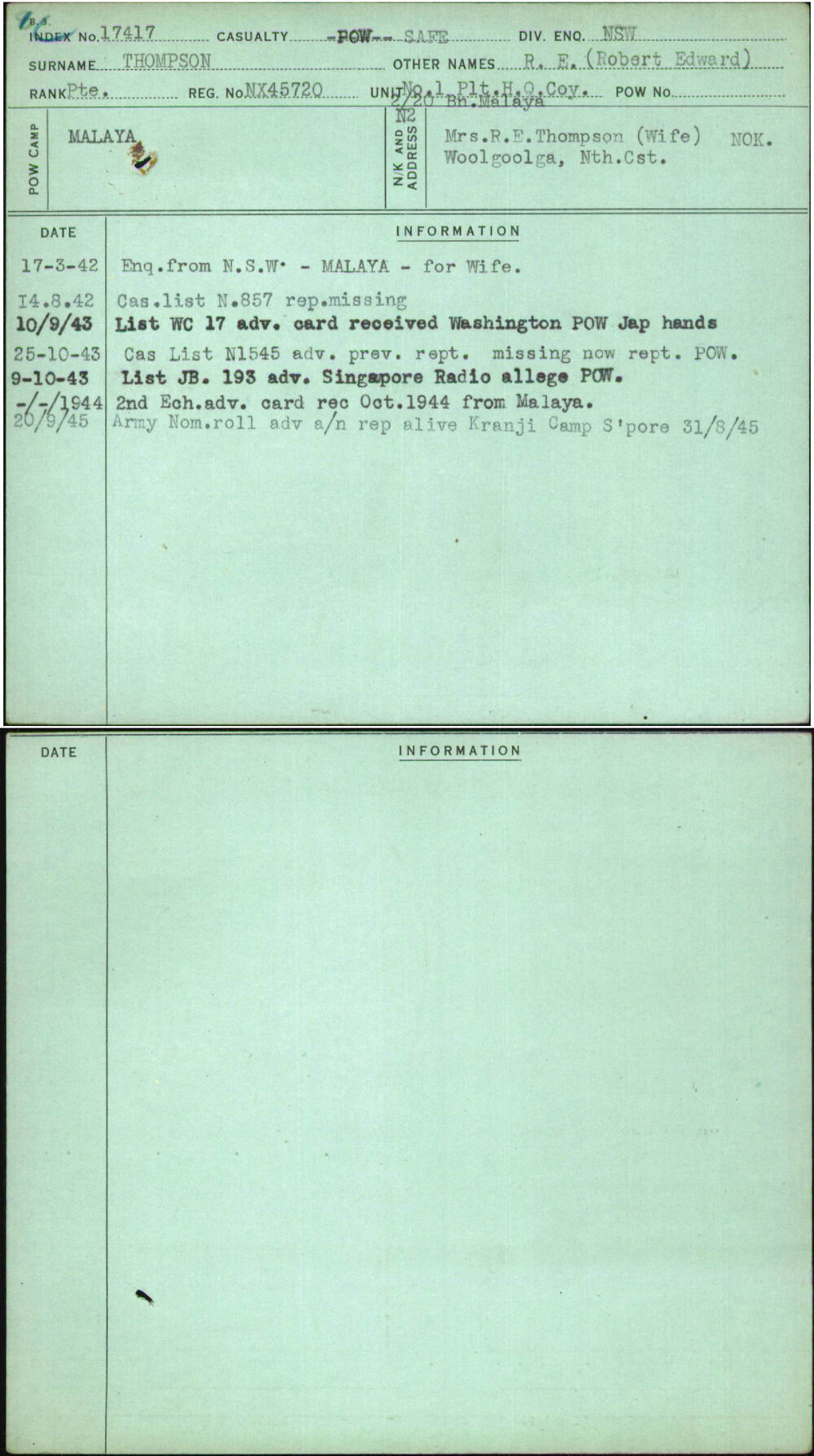 Thompson, R E (Robert Edward), NX45720