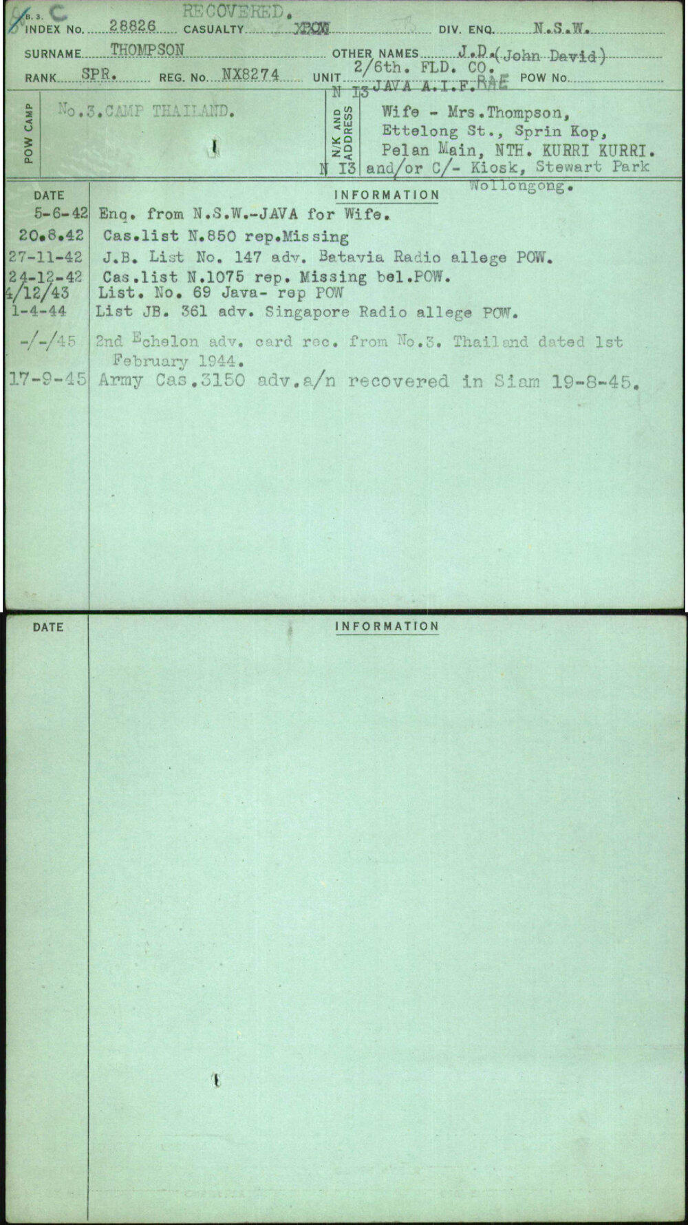 Thompson, J D (John David), NX8274