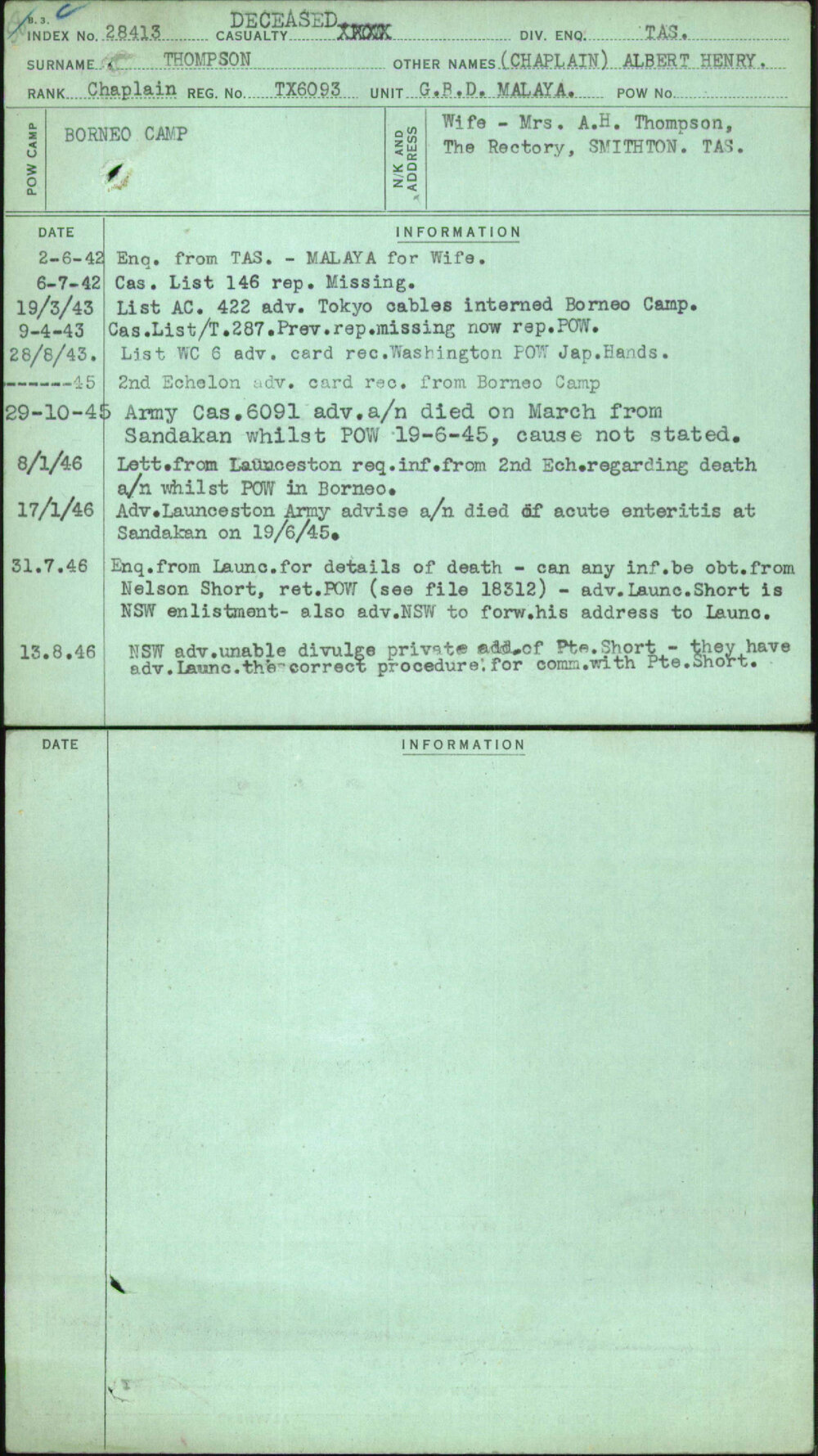 Thompson, (Chaplain) Albert Henry, TX6093