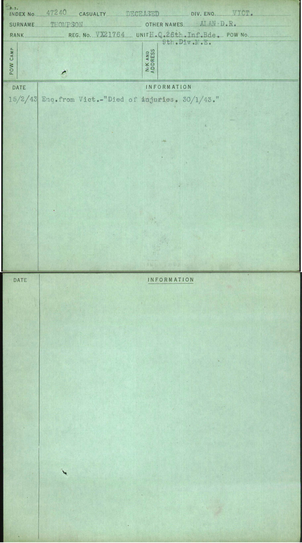Thompson, Alan D R, VX21764
