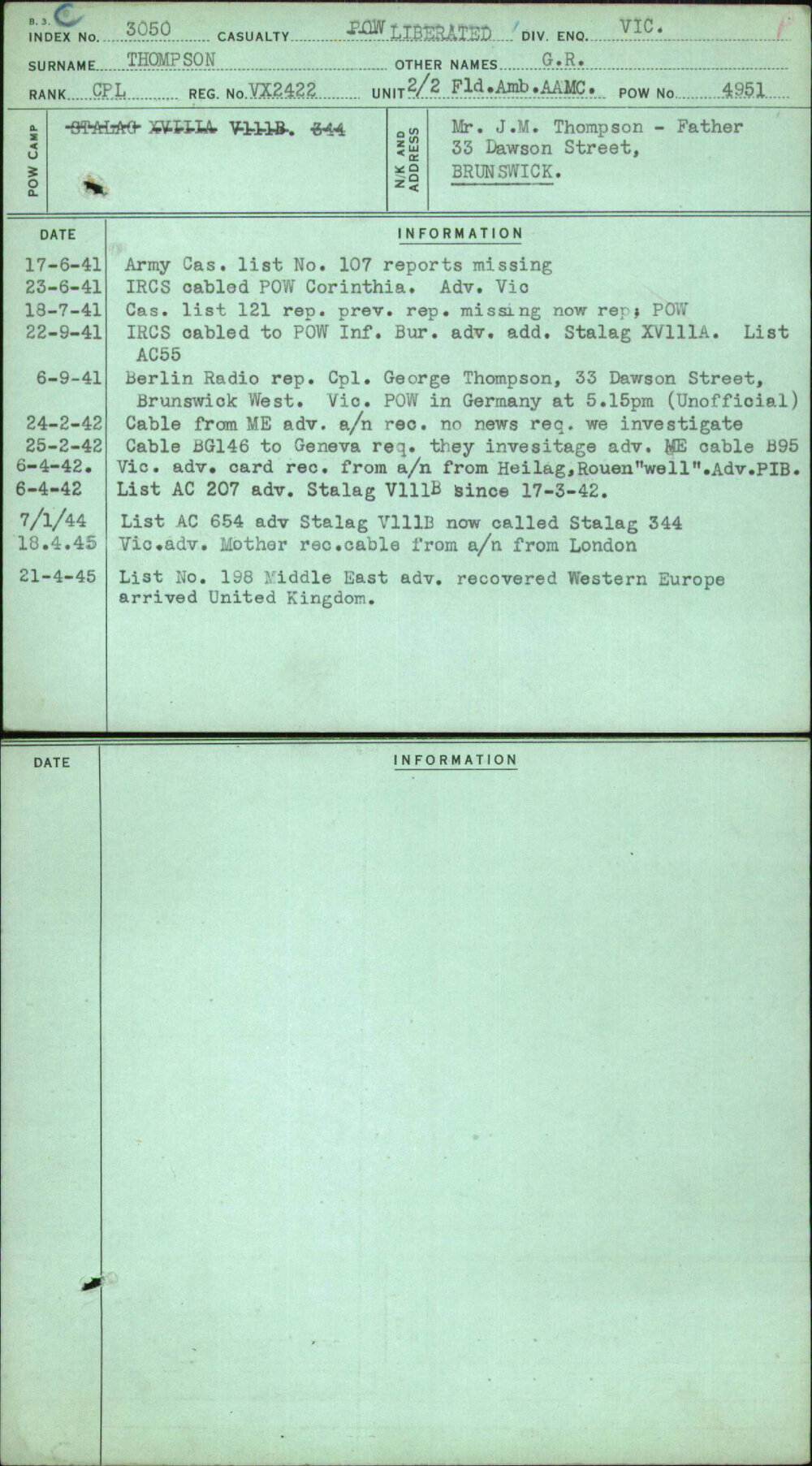 Thompson, G R, VX2422
